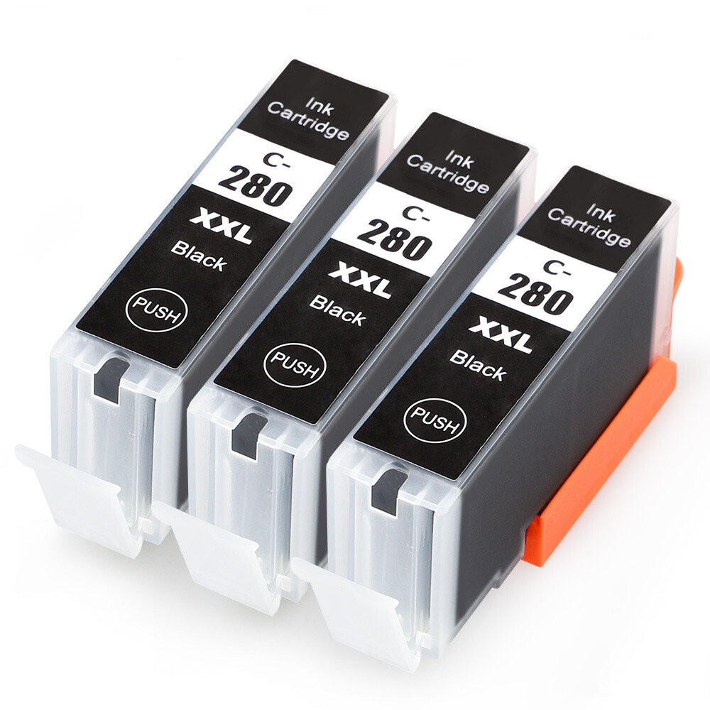 3 pack 280XXL Black Ink Cartridges For Canon PGI-280XXL PIXMA TR7520 TR8520