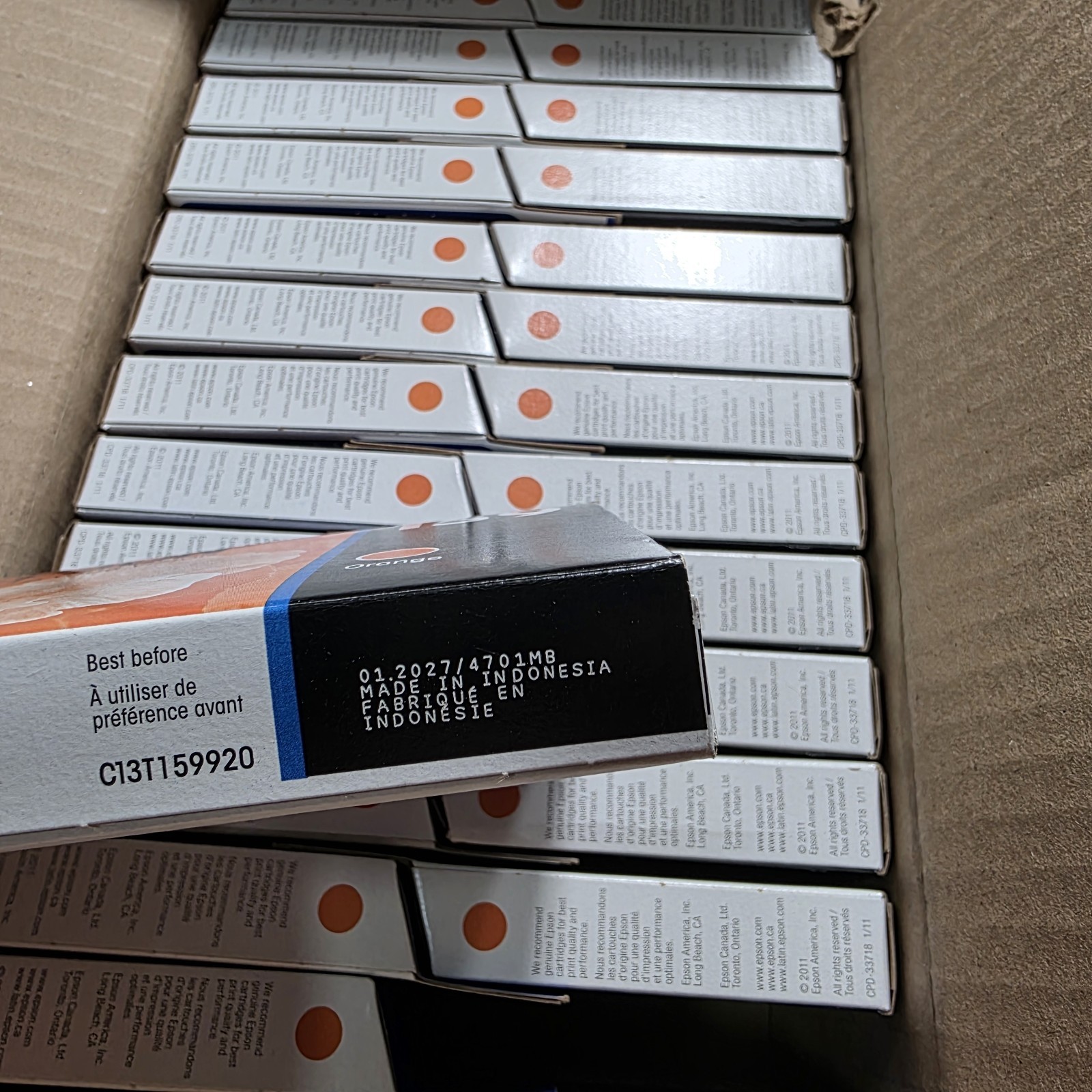 Epson 159 Orange Ink Cartridge Genuine OEM for R2000 SEALED Lot Of 32 Exp 01/27