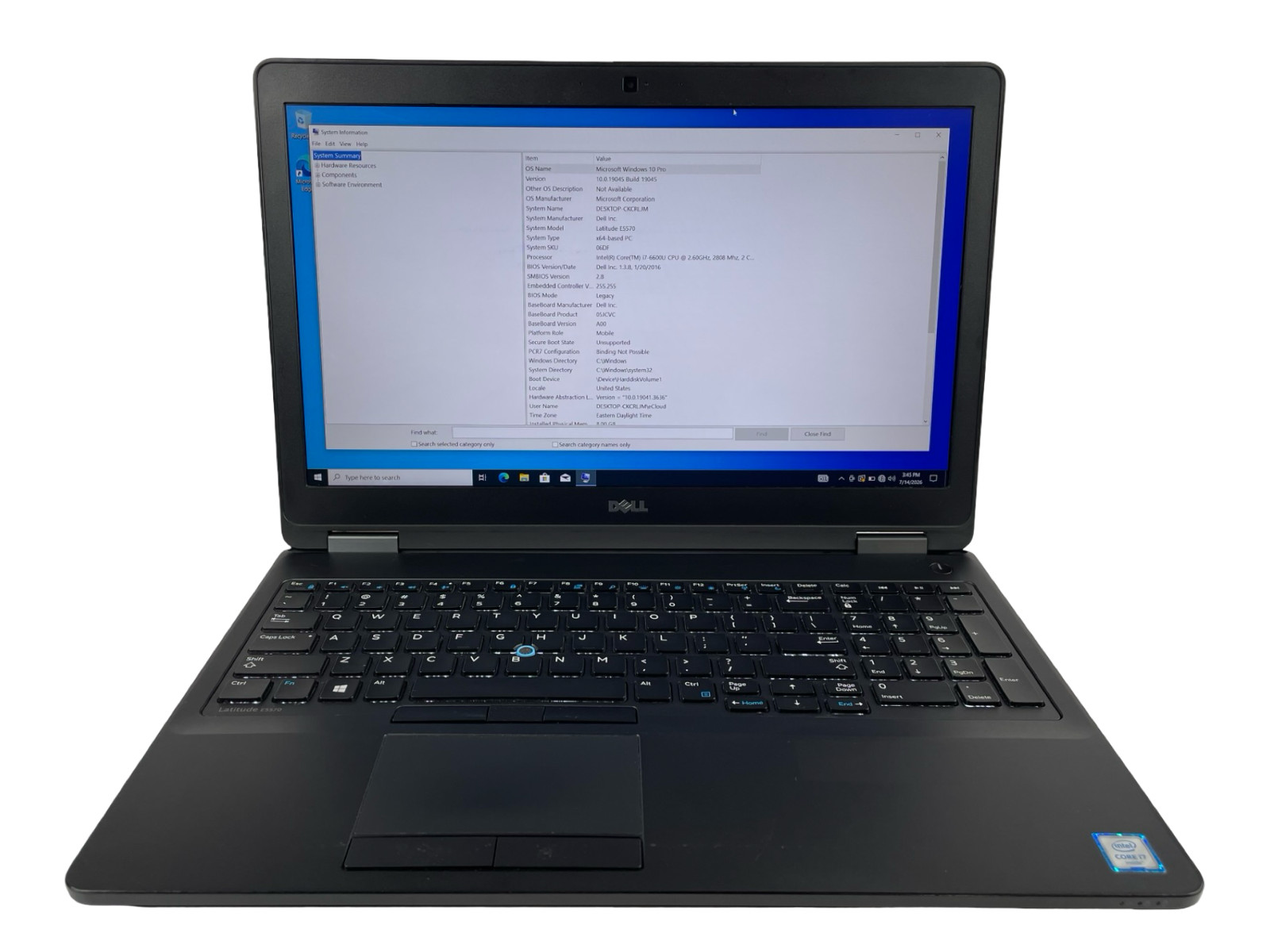 Dell Latitude E5570 i7-6600U@2.60GHz 8GB 128GB SSD Win11P, W/OUT AC
