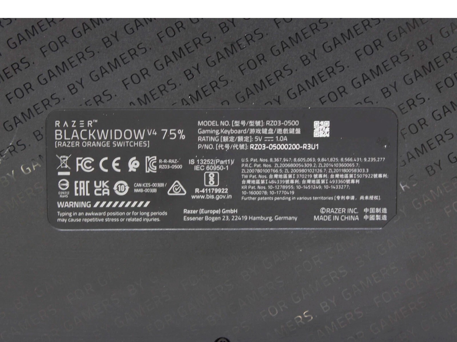 Razer BlackWidow V4 75% Mechanical Gaming Keyboard -Orange tactile Switches