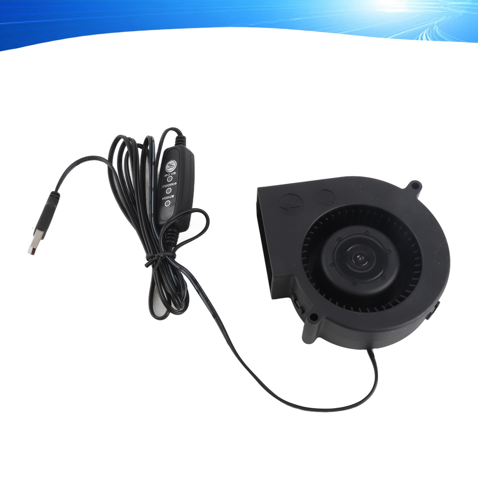 USB Blower Fan 3.8in 3 Speed Mode DC5V Brushless 3800 RPM 22 CFM Computer C RZRU
