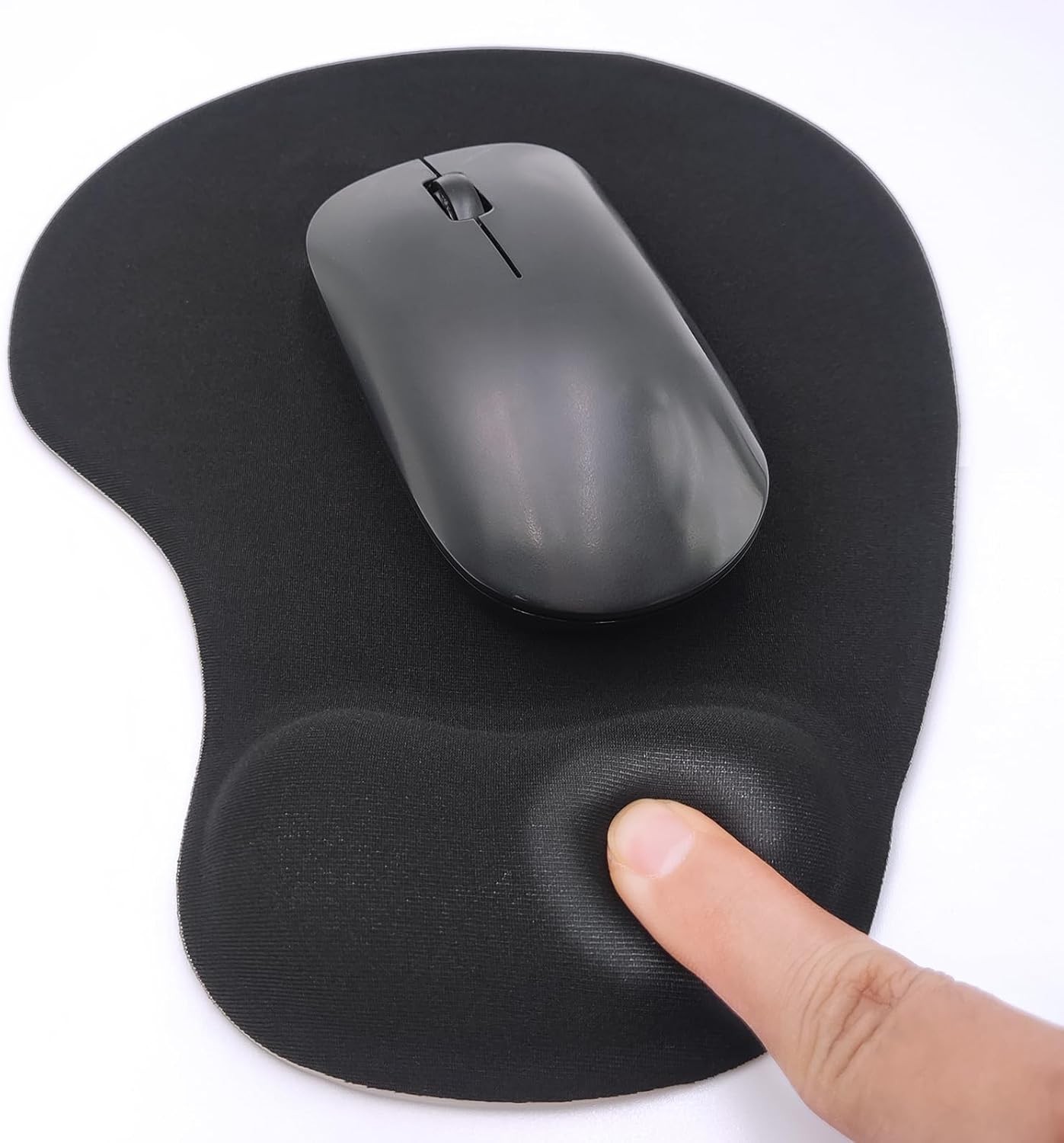 9.5 x 8.3 in Ergonomic Mouse Pad with Gel Wrist Rest, Non-Slip, Black