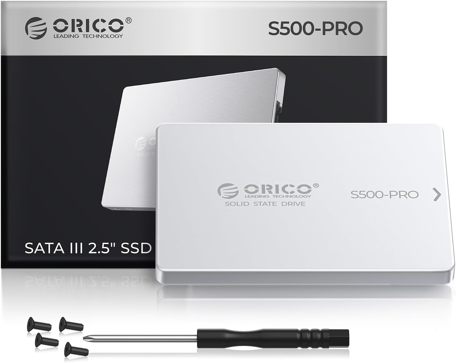 ORICO 256GB SATA III SSD 2.5″ Internal Solid State Drive, up to 450MB/s, 3D NAND