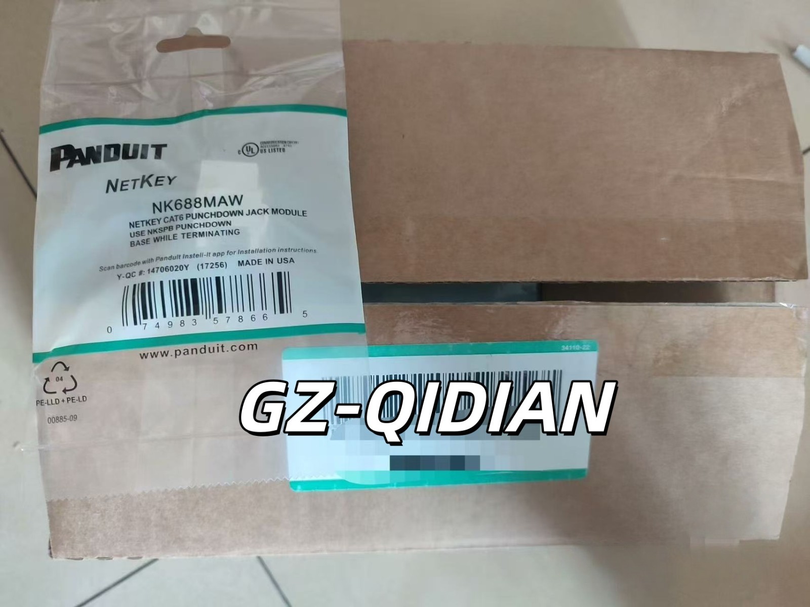 Panduit NK688MAW NetKey® Cat 6 Keystone Punchdown Jack Module,Art White (50) Pcs