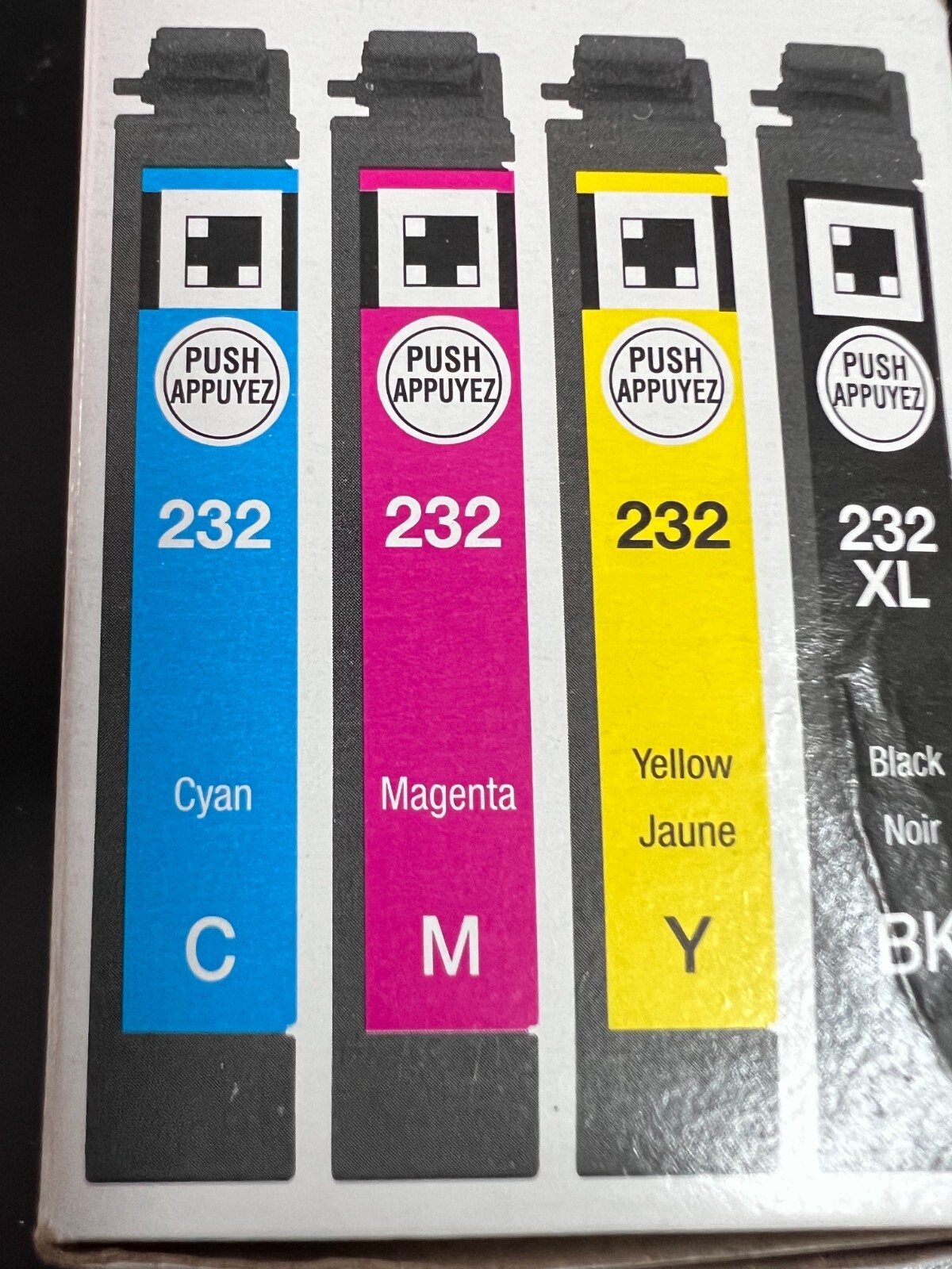 Epson 232XL Black & 232 Color Ink Cartridges T232XL-BCS Exp 2027 OEM 0694