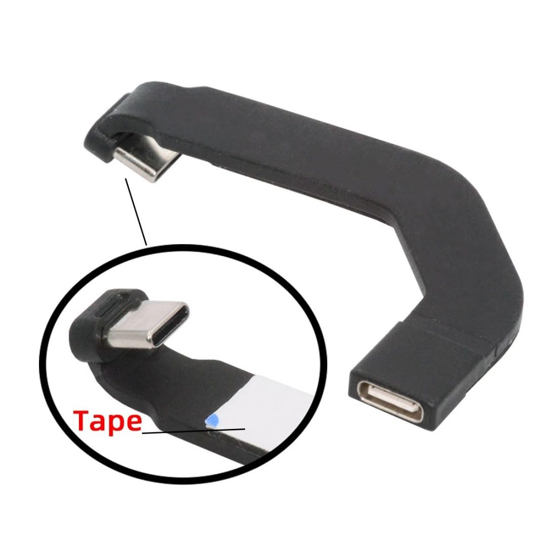 chenyang 2.76 Inch USB C Short Flat Cable,USB 2.0 Type C inches, Black