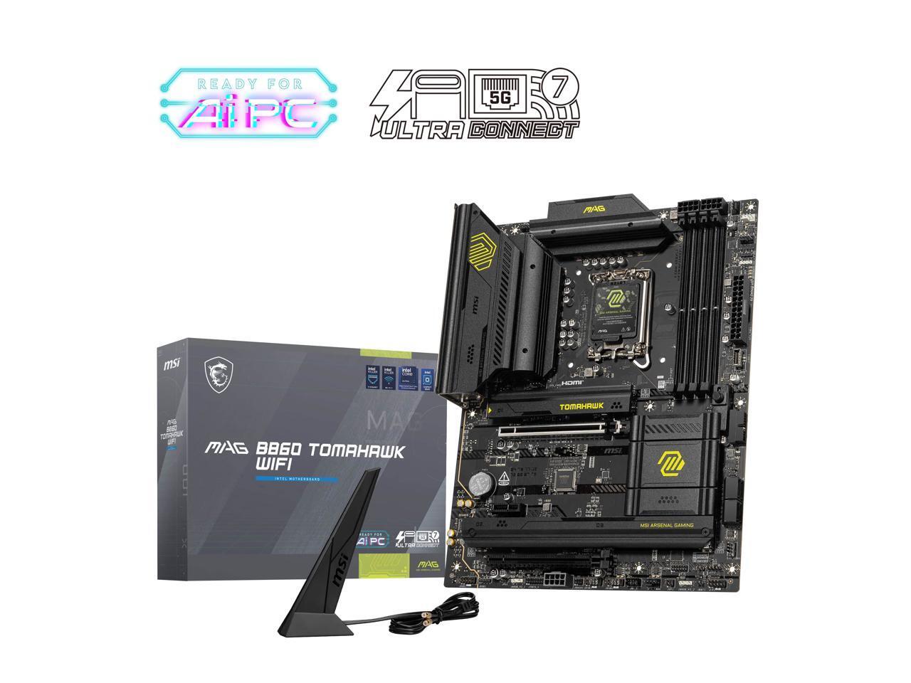 MSI MAG B860 TOMAHAWK WIFI LGA 1851 Intel B860 SATA 6Gb/s Intel Core Ultra DDR5