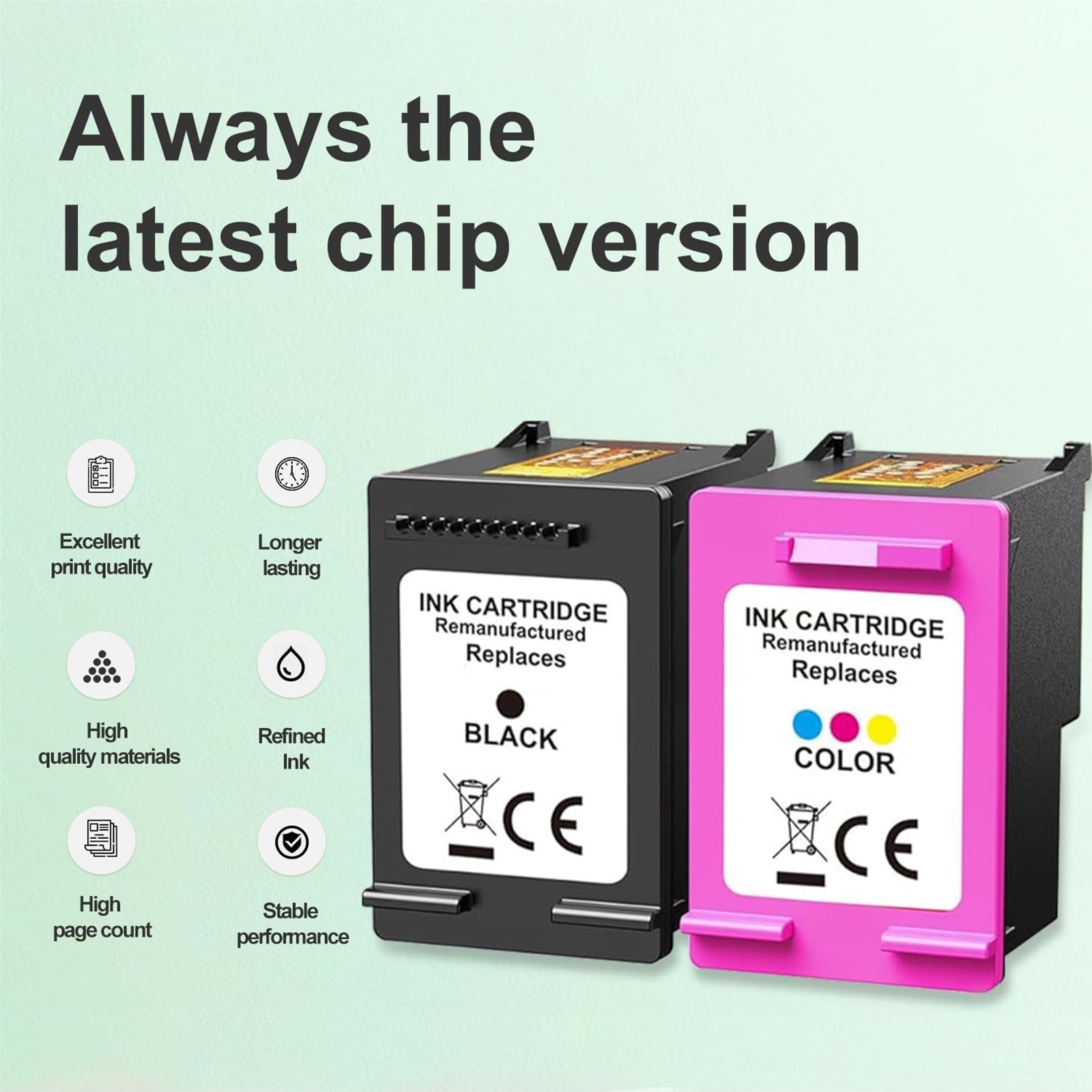 64XL Black Color Ink Cartridge For HP 64 XL Envy 7855 7858 7155 6258 6222 6220
