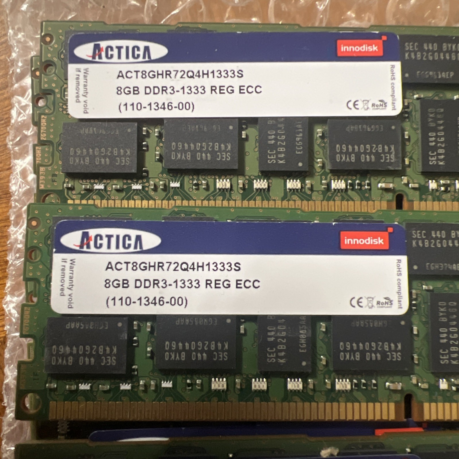 Lot Of 15 – ACTICA ACT8GHR72Q4H1333S 8GB PC-10600 DDR3 SDRAM Server Memory