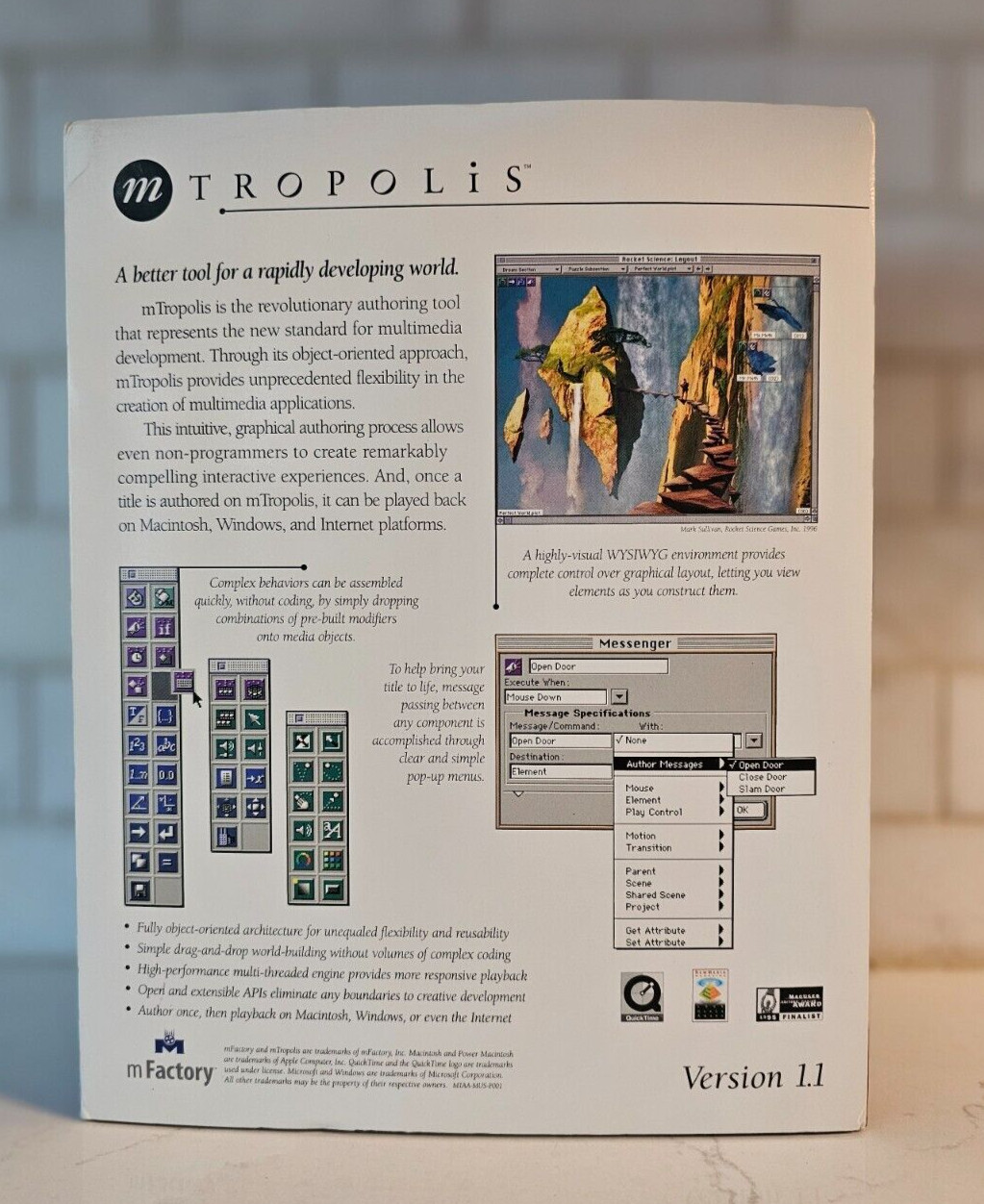 RARE VTG m Tropolis Multimedia Authoring Tool v 1.1 Manuals & 3.5″ Disks MAC