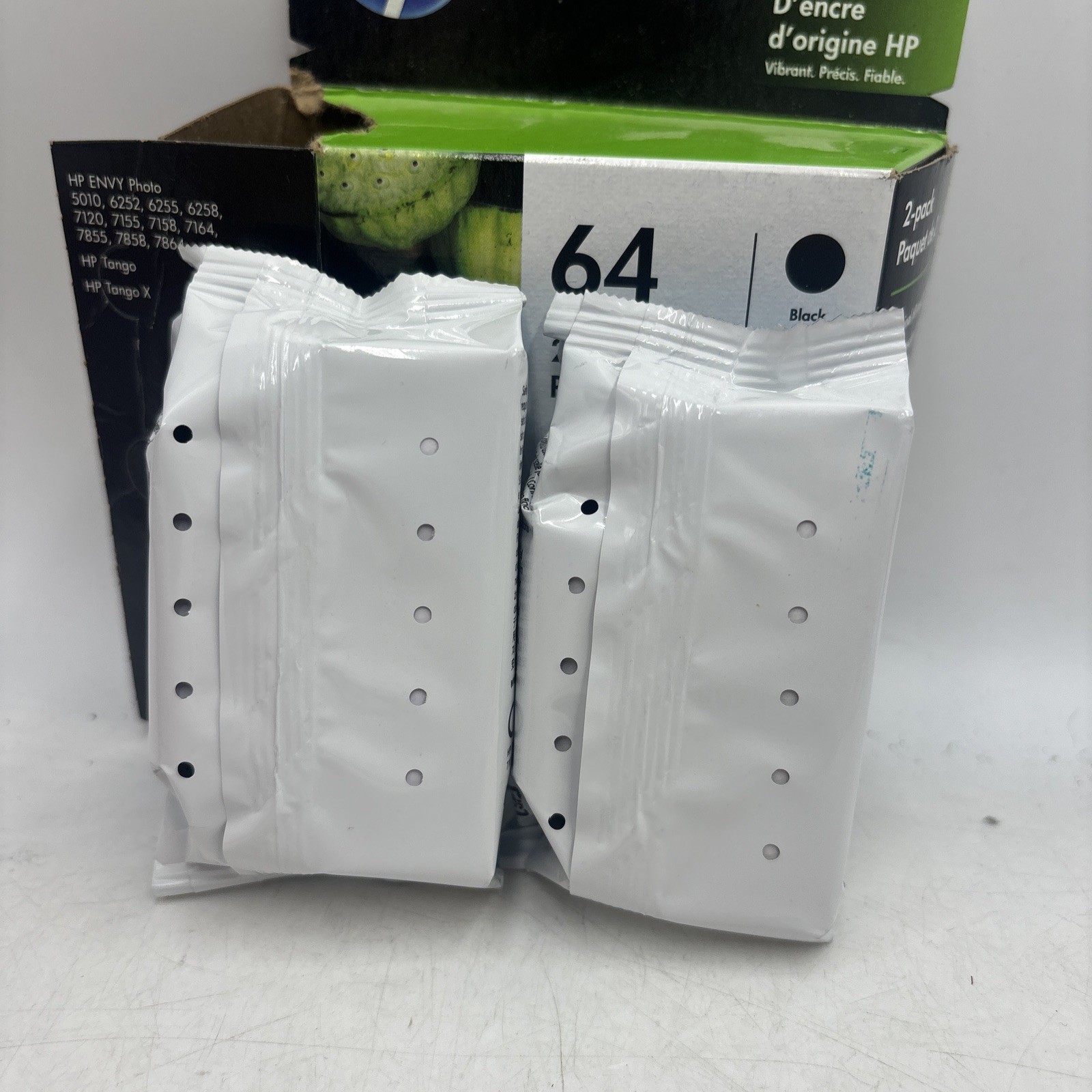 Genuine New HP 64 Black Ink 2PK N9J90AN 3YP22AN OEM Sealed Bags Exp Oct 22