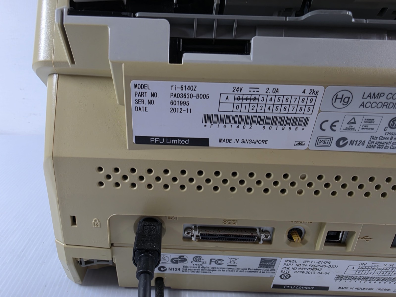 Fujitsu Fi-6140Z Fi-614PR FULL SET Color Duplex Document Scanner USB Accessories