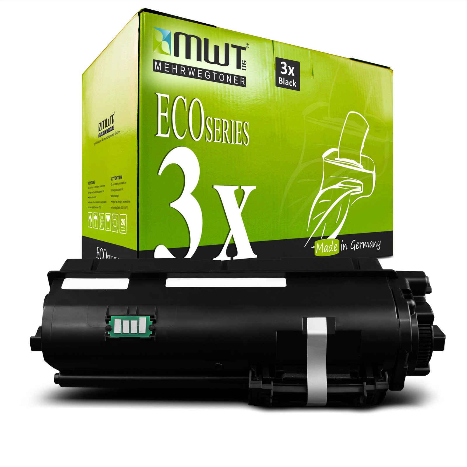 3x MWT Eco Cartridge for 1T02S50UT0/PK1012 P-4026iw MFP With Per Ca. 7.500 Side