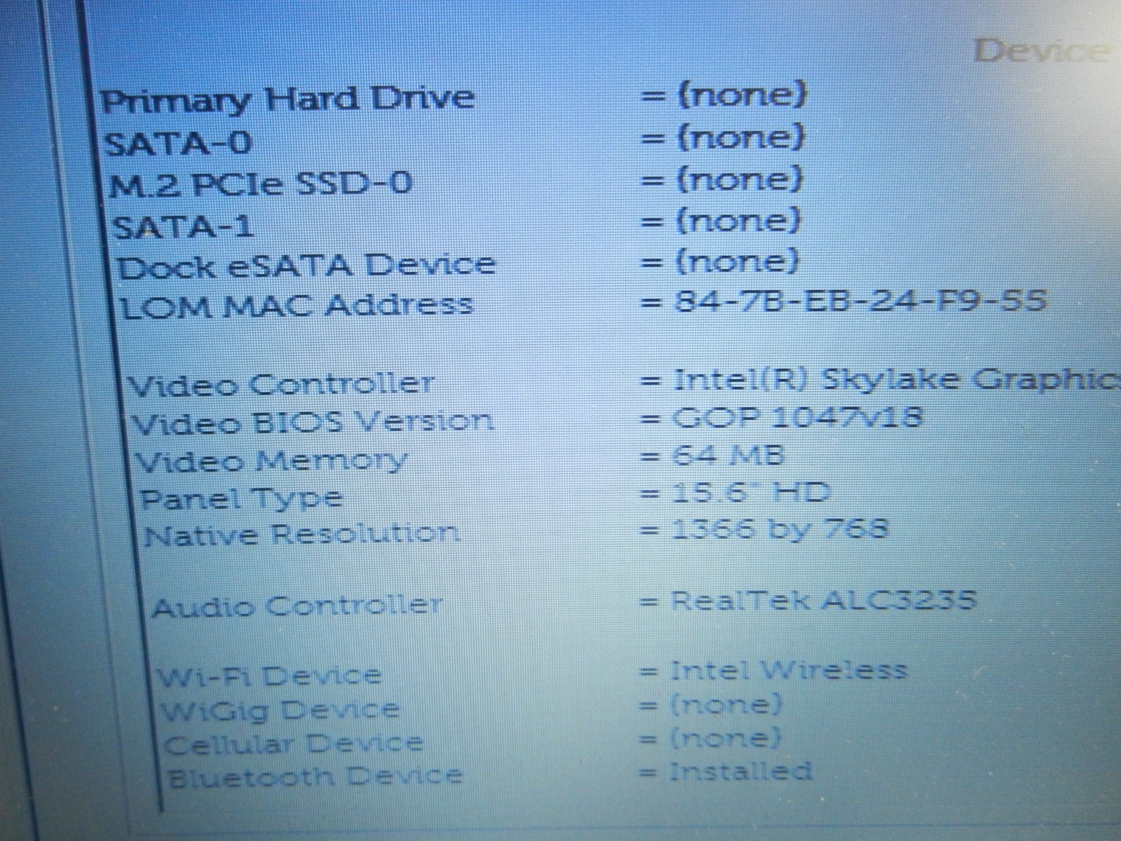 Dell Latitude E5570 Laptop CORE i5-6200U @ 2.40Ghz / NO Ram / NO SSD * READ ME *