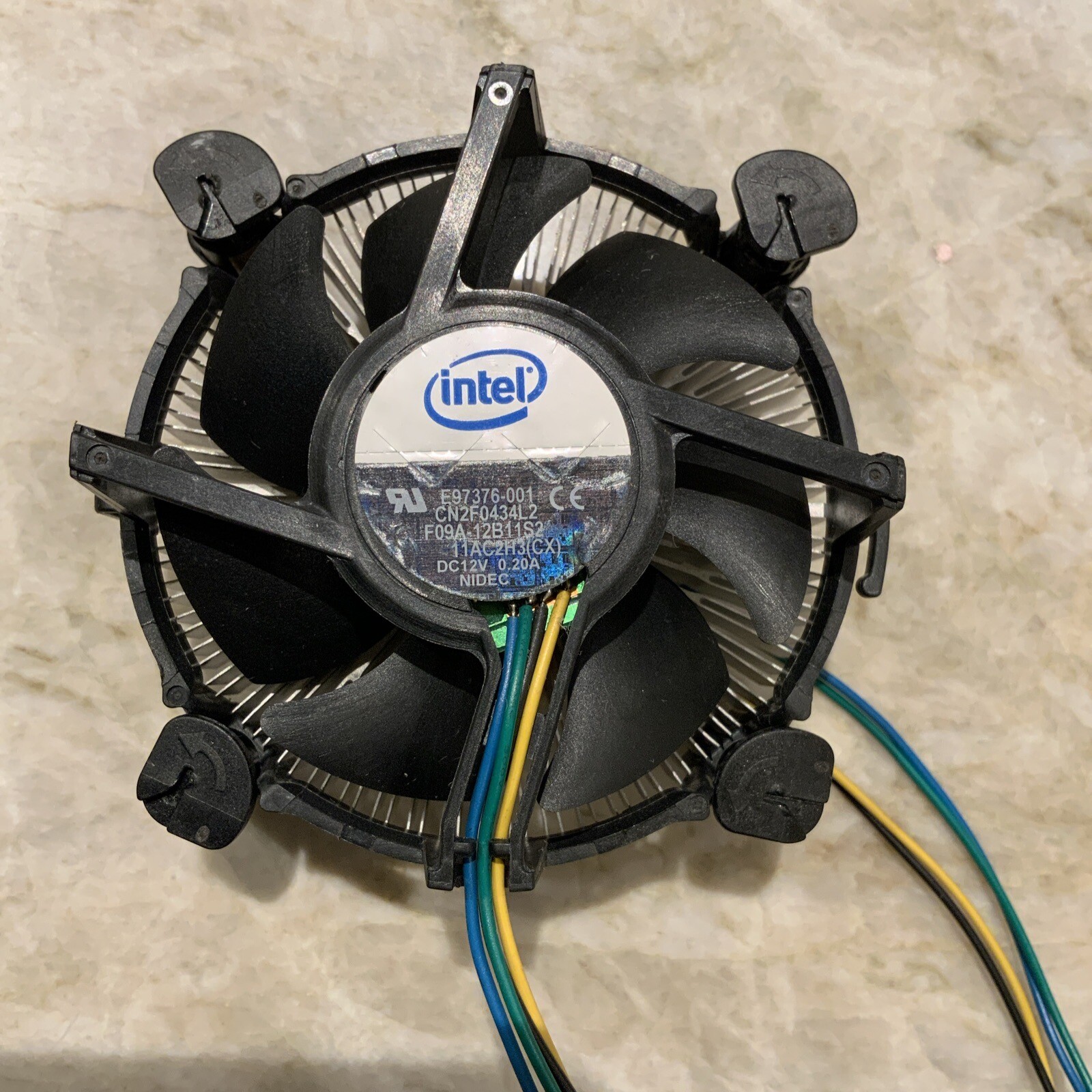 Intel Cooling Fan E97376-001 DC 12V 0.20A NIDEC with 2cm Heat Sink 4 Pin