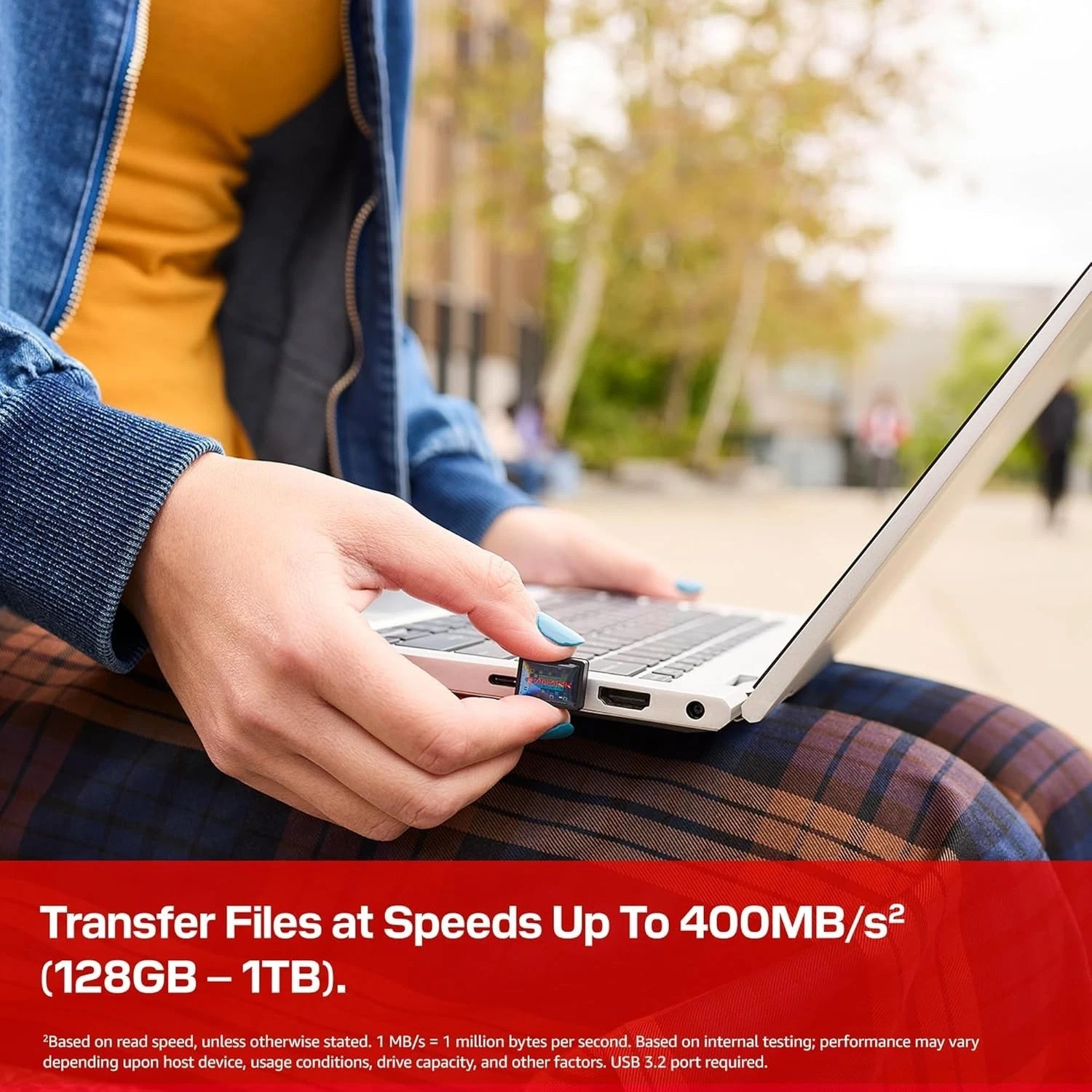 SANDISK 256GB Extreme Fit USB-C Flash Drive – Up to 400MB/s Read speeds, USB 3.2