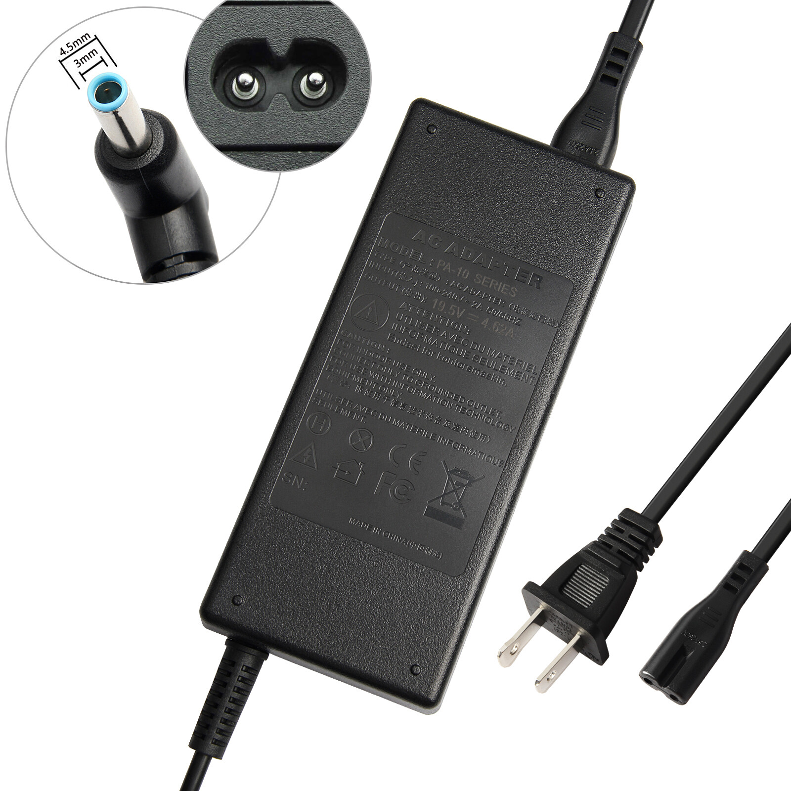 45W 65W 90W For HP Laptop Charger Power Adapter 7.4mm/5.0mm/4.5mm Barrel Tip Lot