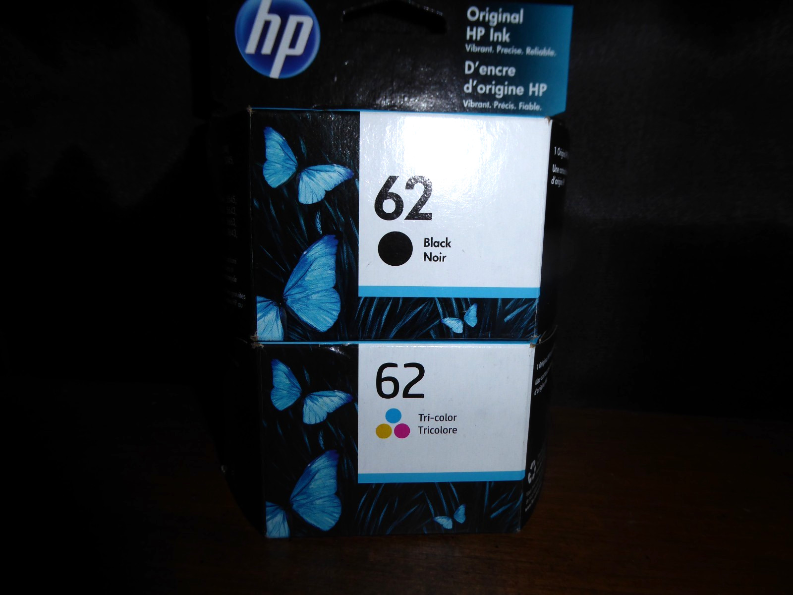 GENUINE HP 62 Black & Tri-Color Ink Cartridges SEALED Box exp 2023