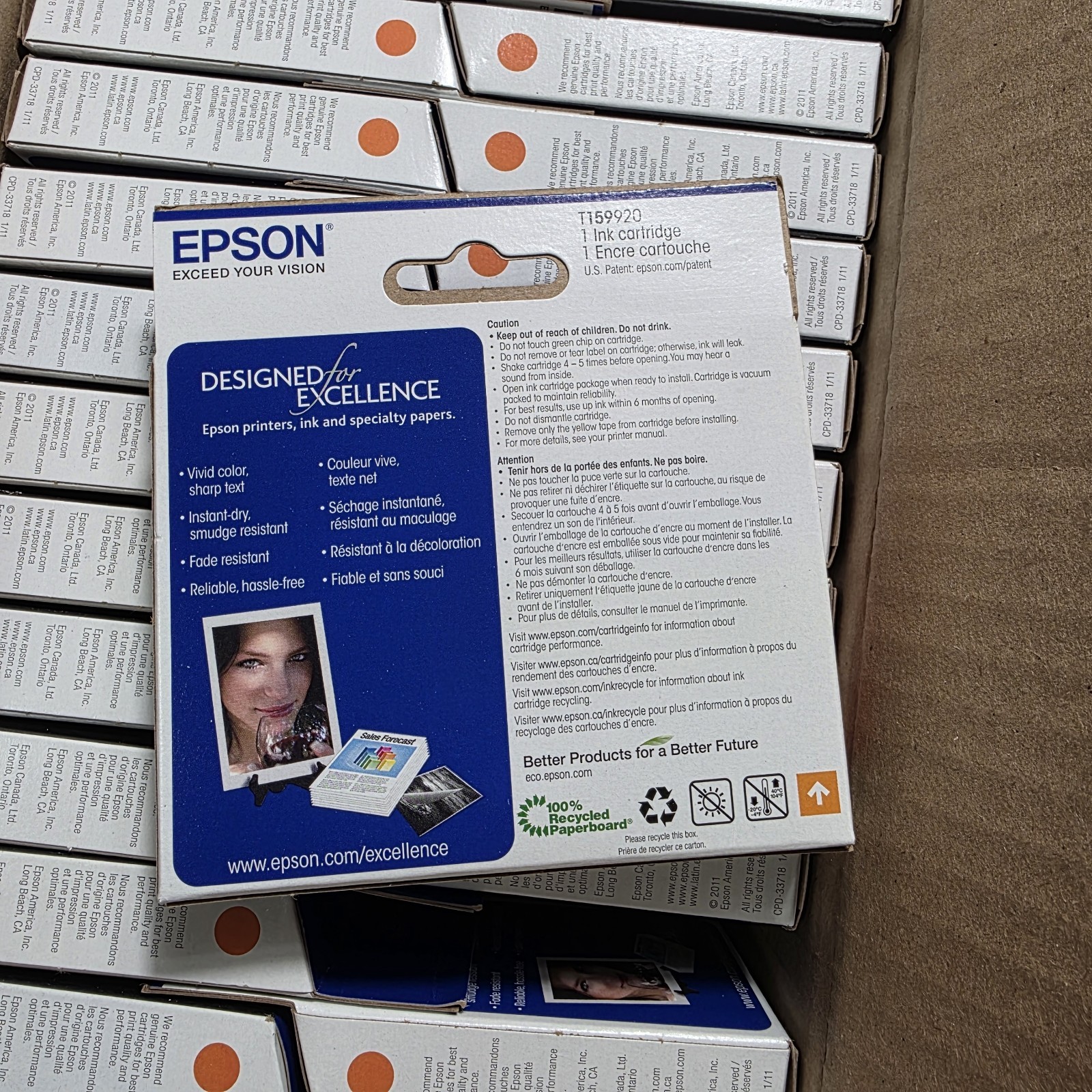 Epson 159 Orange Ink Cartridge Genuine OEM for R2000 SEALED Lot Of 32 Exp 01/27