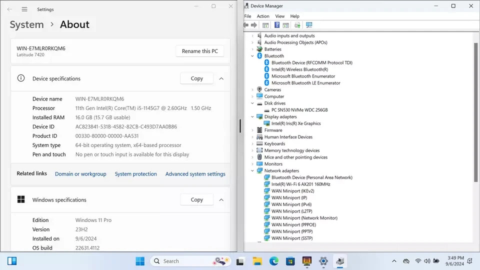 Dell Latitude 7420 11th Gen Intel i5 1145G7 512GB 16GB RAM Win 11 Pro 14.0″ FHD
