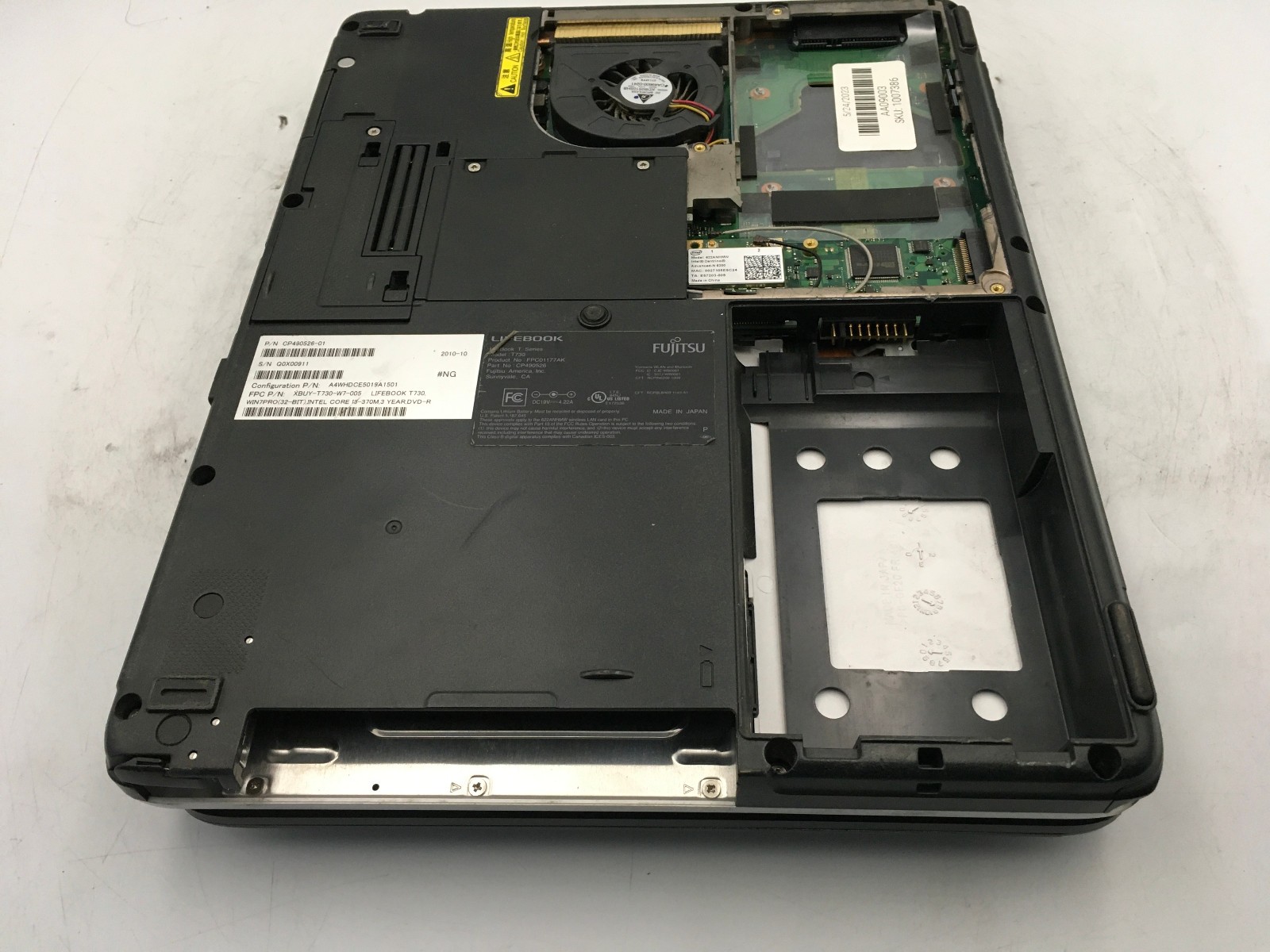 FUJITSU LIFEBOOK TSERIES T730 – BOOTS TO BIOS – INTEL I3 M370 – 4GB RAM -READ-BB