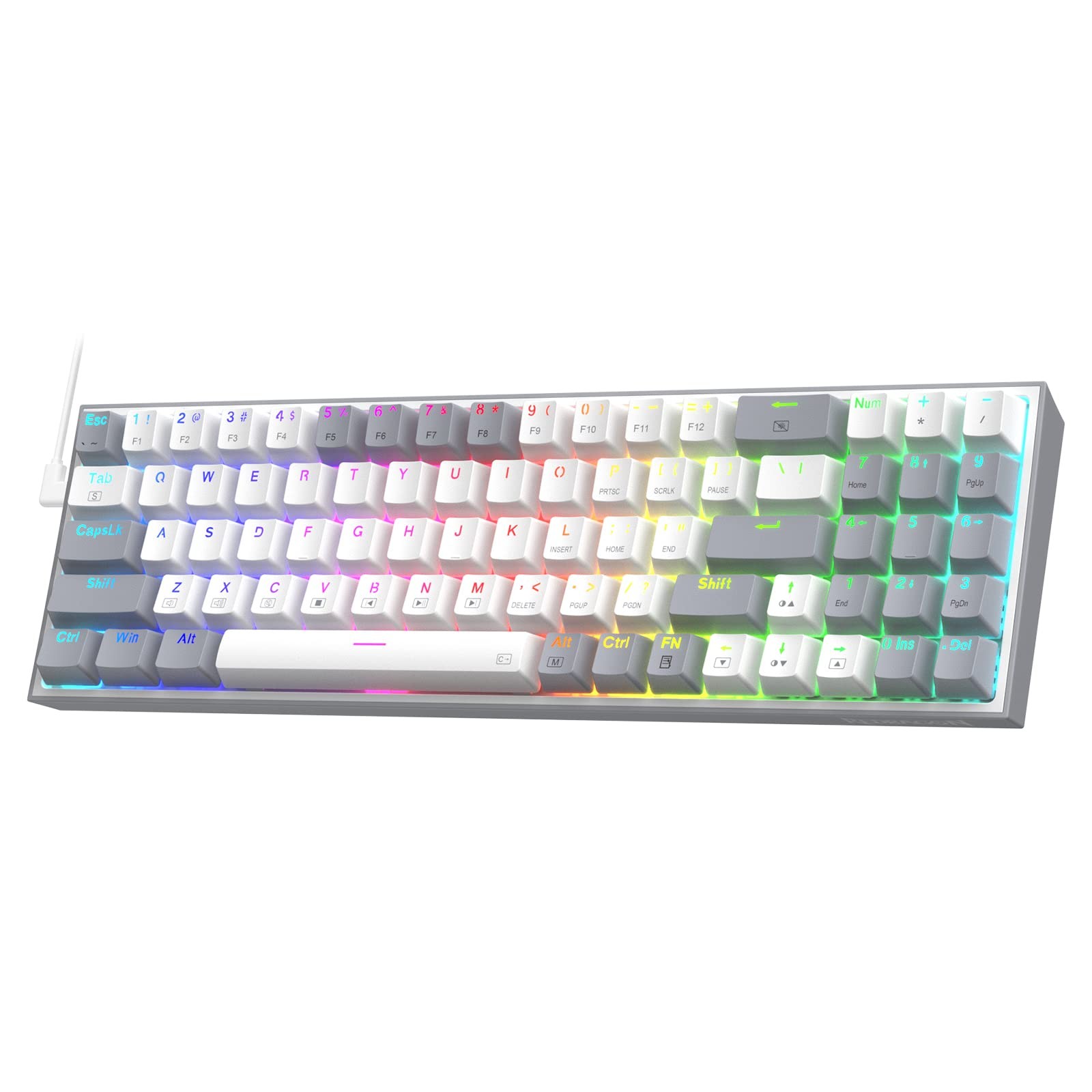 K628 Pollux 75% Wired RGB Gaming Keyboard, 78 Keys Compact Mechanical Keyboar…