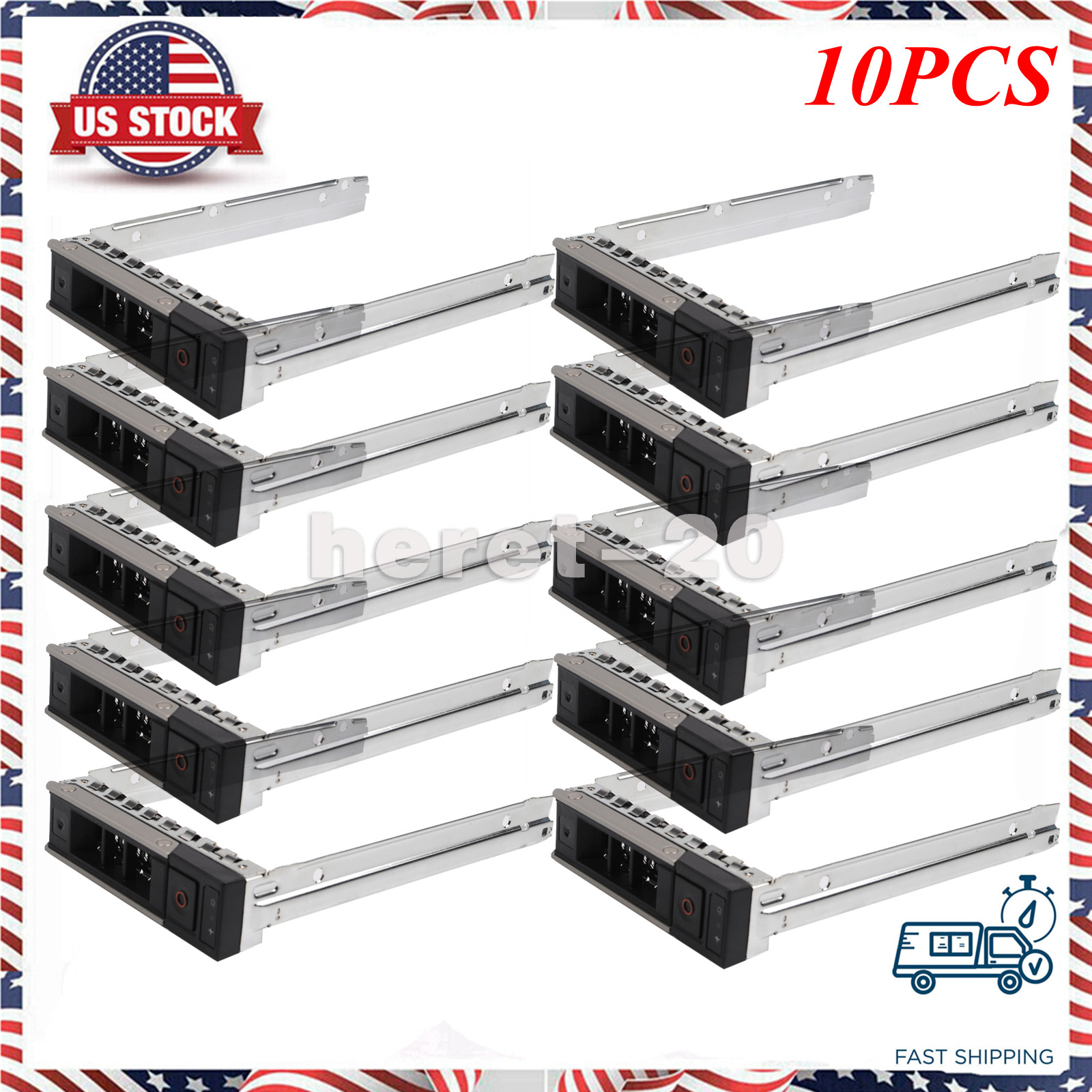 10×3.5″ SATA HDD Caddy Tray X7K8W 0X7K8W For Dell G14/Gen14 R640 R6415 R740 R940