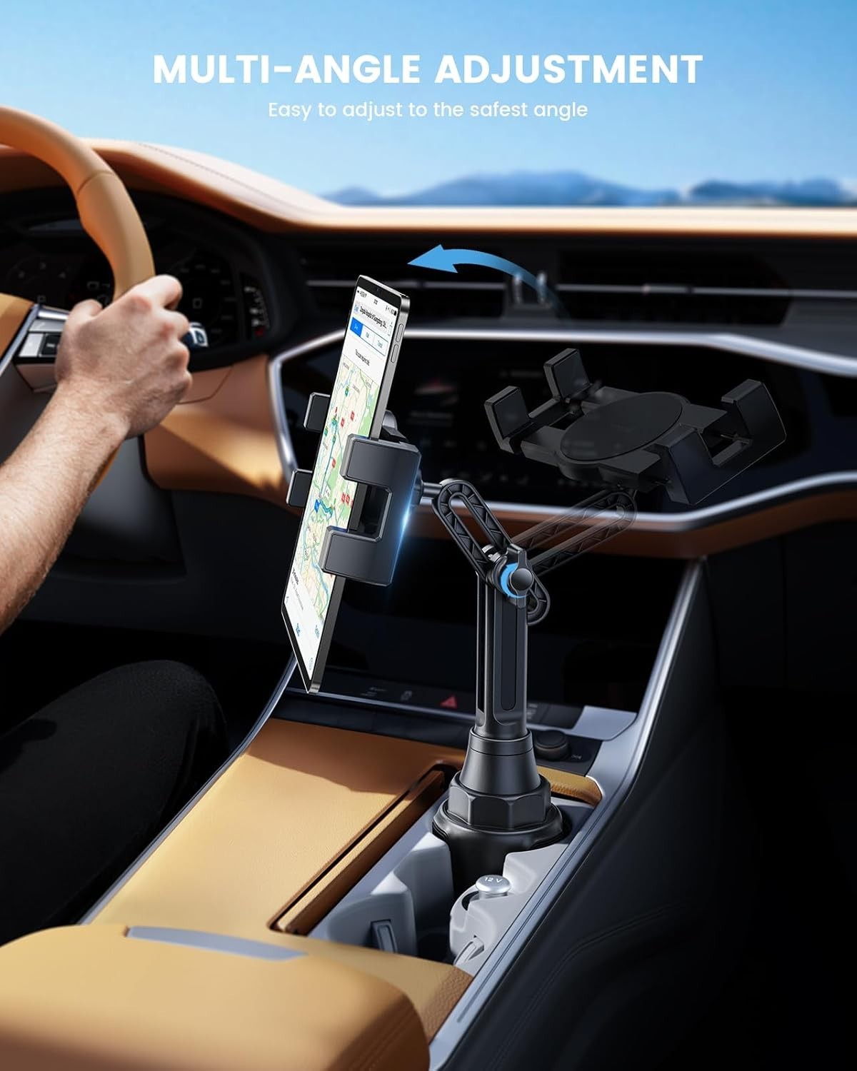 `Lamicall Car Cup Tablet Holder – [15 Height Adjustable][ Fast Setup] Cup Holde