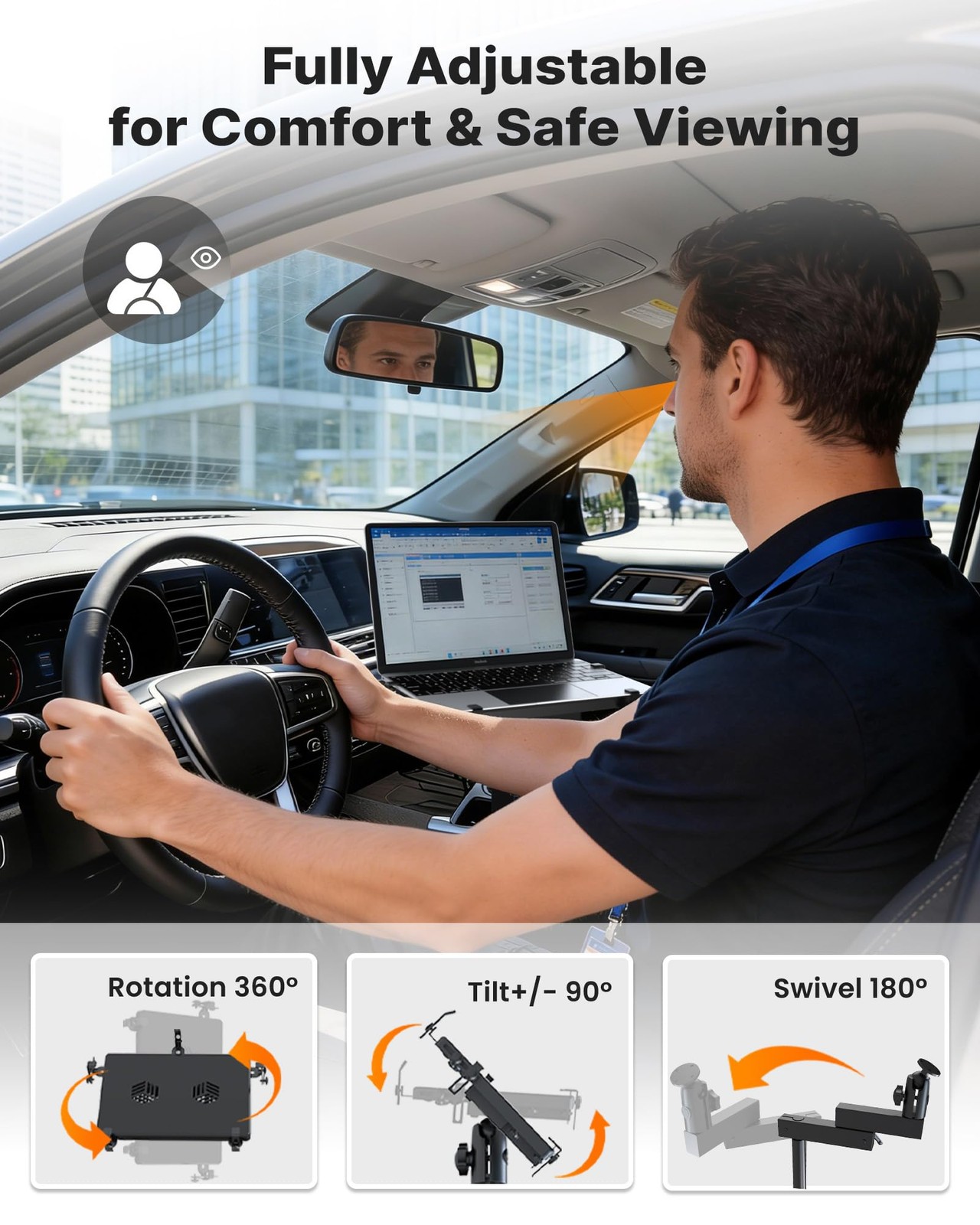 MELIPRON Car Laptop Mount Fit for Dodge Ram ProMaster & ProMaster City