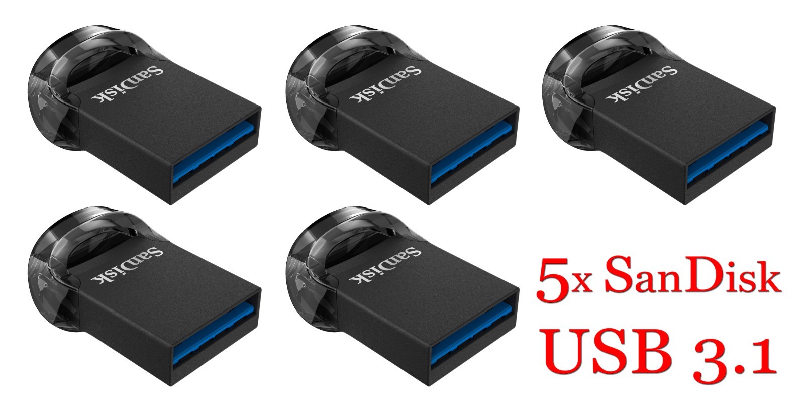 LOT 5x SanDisk ULTRA FIT USB Drive 64 GB USB3.1 SDCZ430-064G U