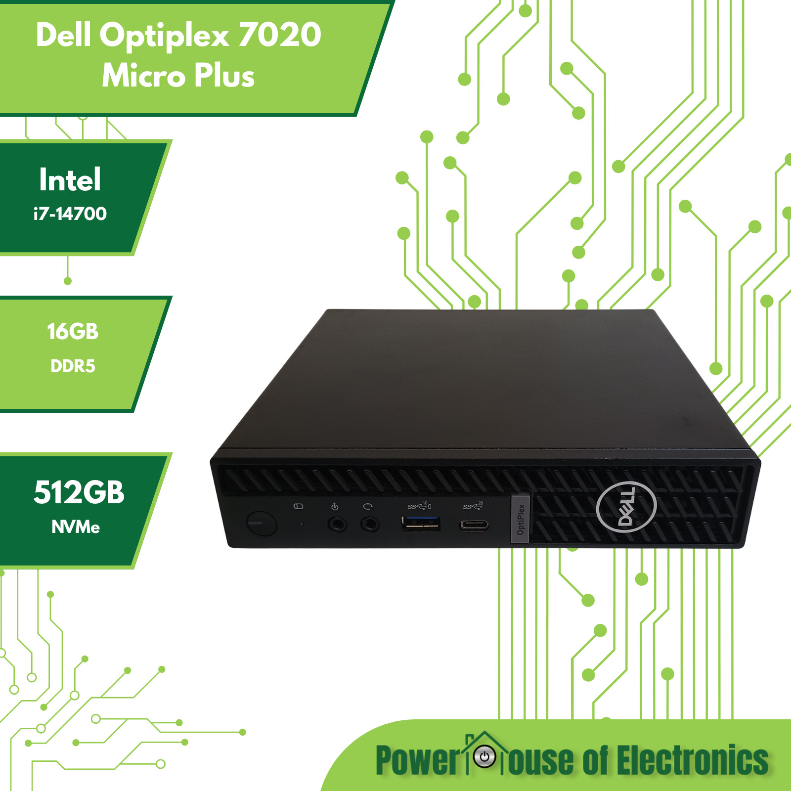 Dell Optiplex 7020 Micro Plus | i7-14700 | 16GB DDR5 | 512GB NVMe | Wi-Fi | W11P