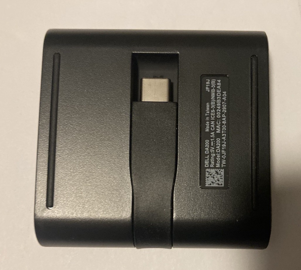 Dell USB-C Adapter DA200 HDMI VGA Ethernet USB 3.0 Ports Laptop Compact Black
