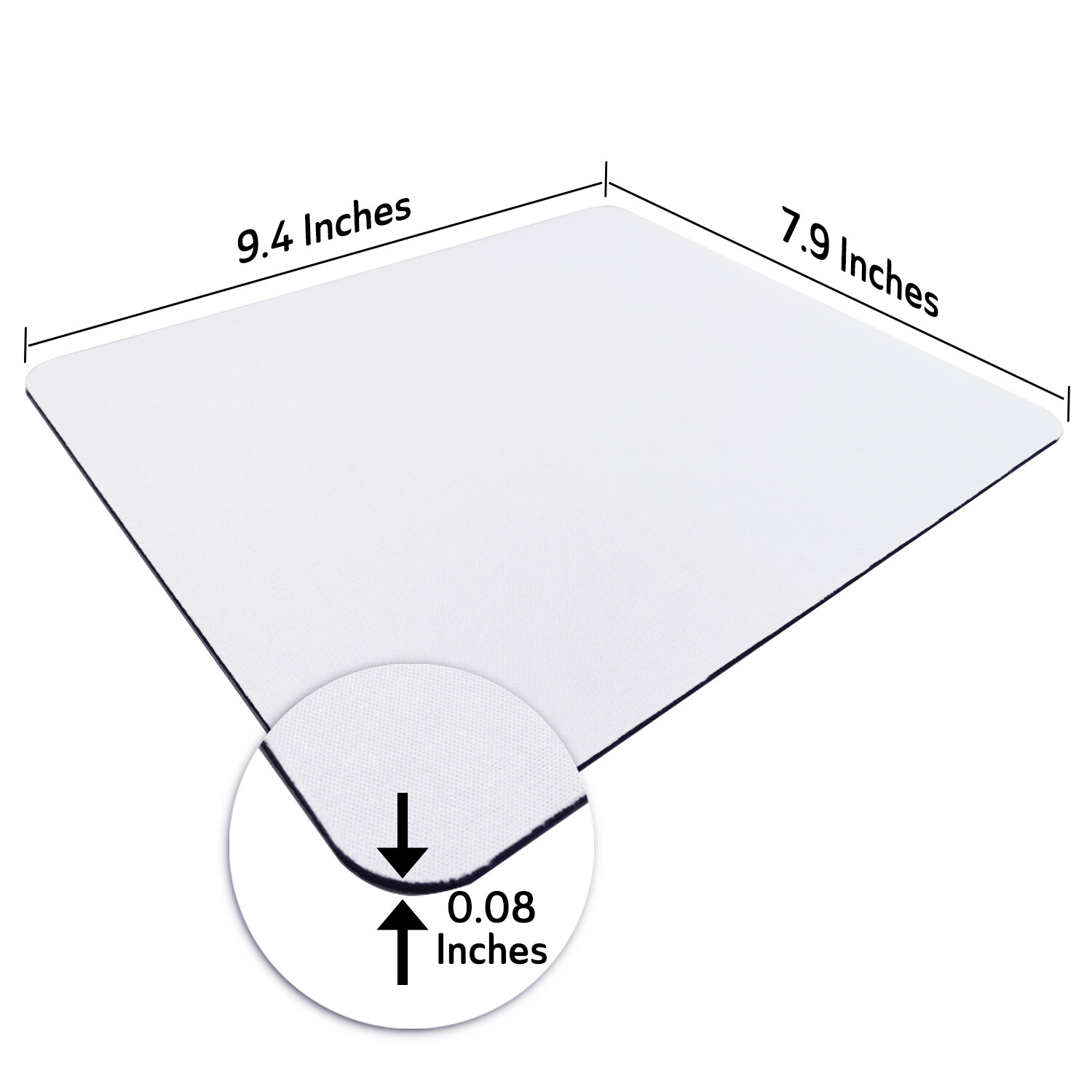 A-SUB Sublimation Mouse Pads 60 Pcs 240x200x2mm Blank White Gaming Mouse Pads