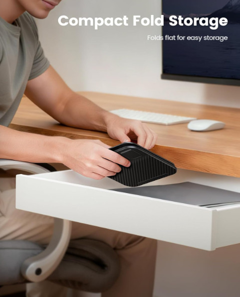 Lamicall Adjustable iPad Stand for Desk – [Ultra-Slim Foldable][360°Rotation Bas