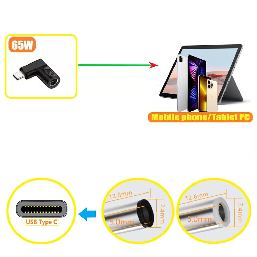 Lot Laptop Charger Converter TO USB Type C PD Power Charging Cable Adapter 7406