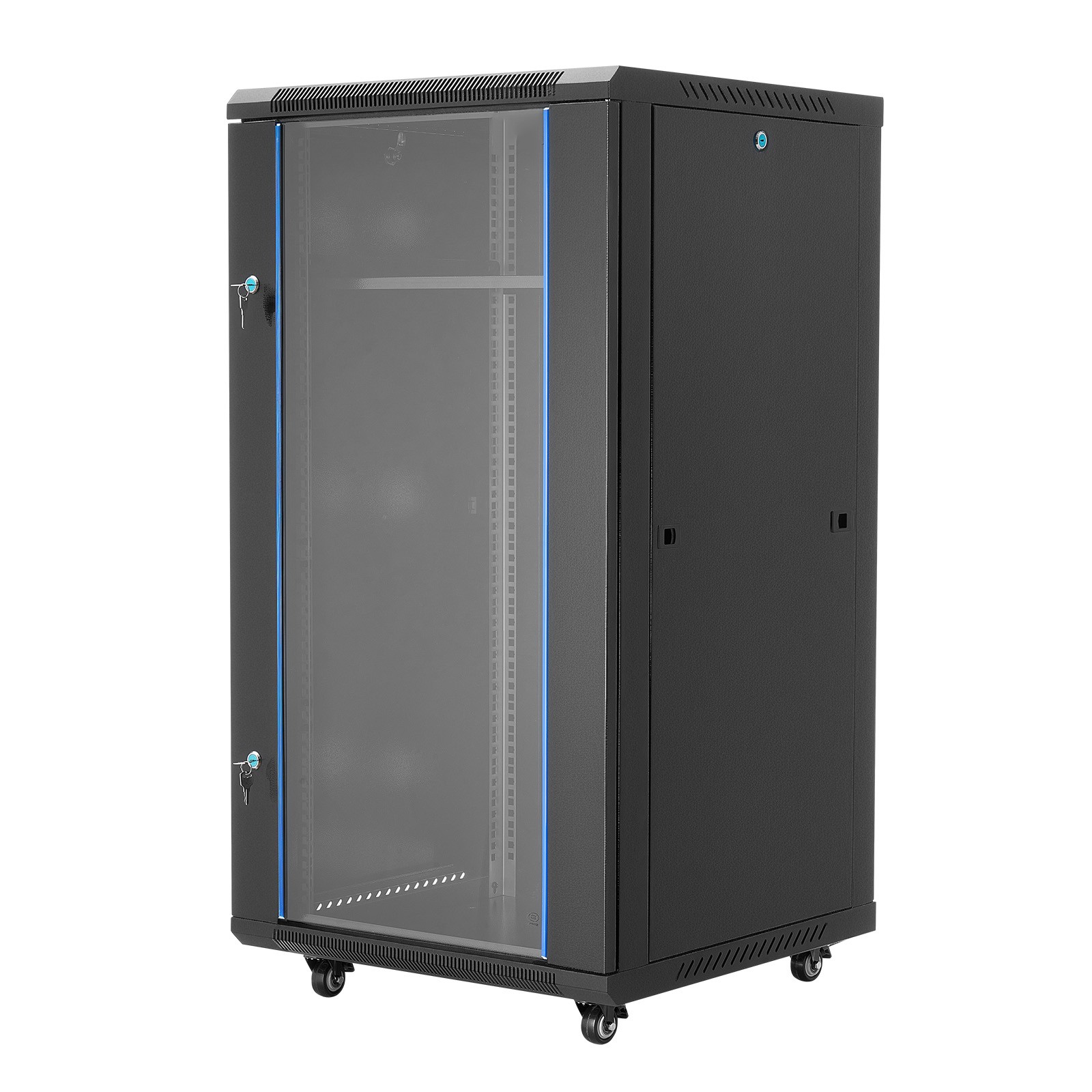 22U Wall Mount Network Server Rack Cabinet Enclosure 23.6” Deep Door Lock