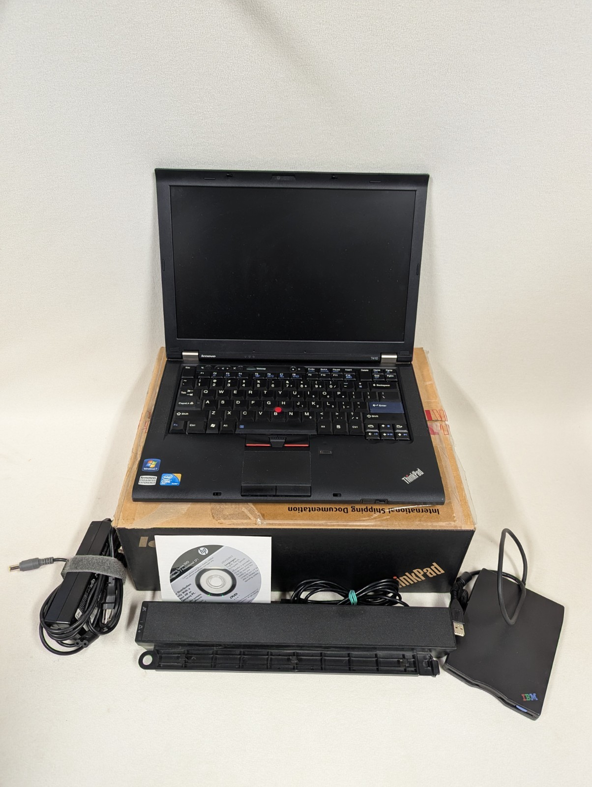 Lenovo ThinkPad T410 Intel i5-520M 2.4GHz 3GB 112GB Win7 Floppy Disk Sound Bar