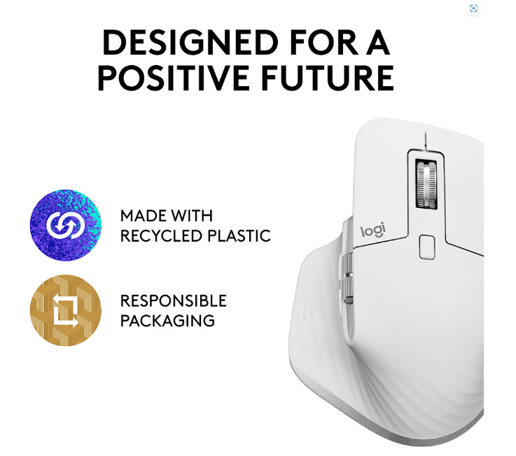 Logitech MX Master 3S Wireless Performance Mouse w/Ultra-fast Scrolling Pale Gra
