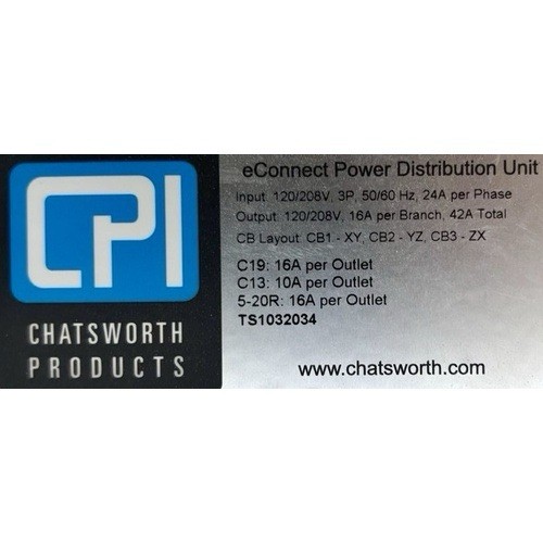 Chatsworth Products eConnect PDU 24-Out 120/208V 24A C13/C19 LED TS1032034