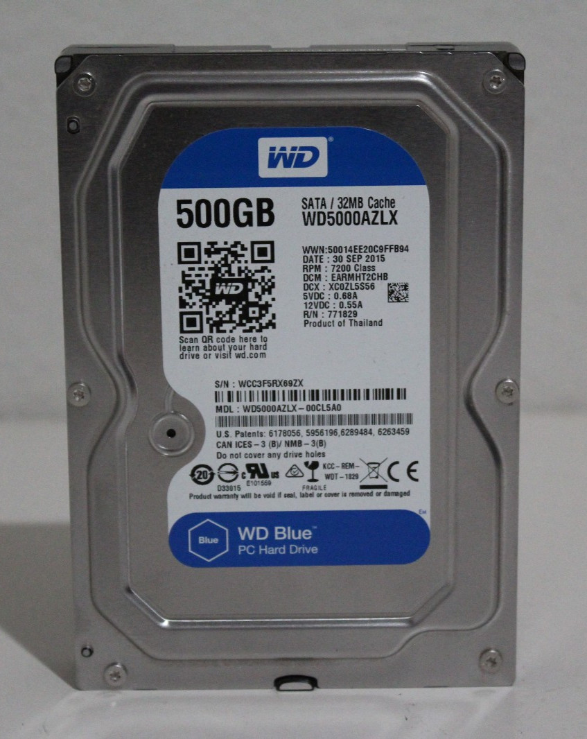 Western Digital WD Blue 500GB 3.5″ SATA 7200RPM 32MB Internal HDD WD5000AZLX