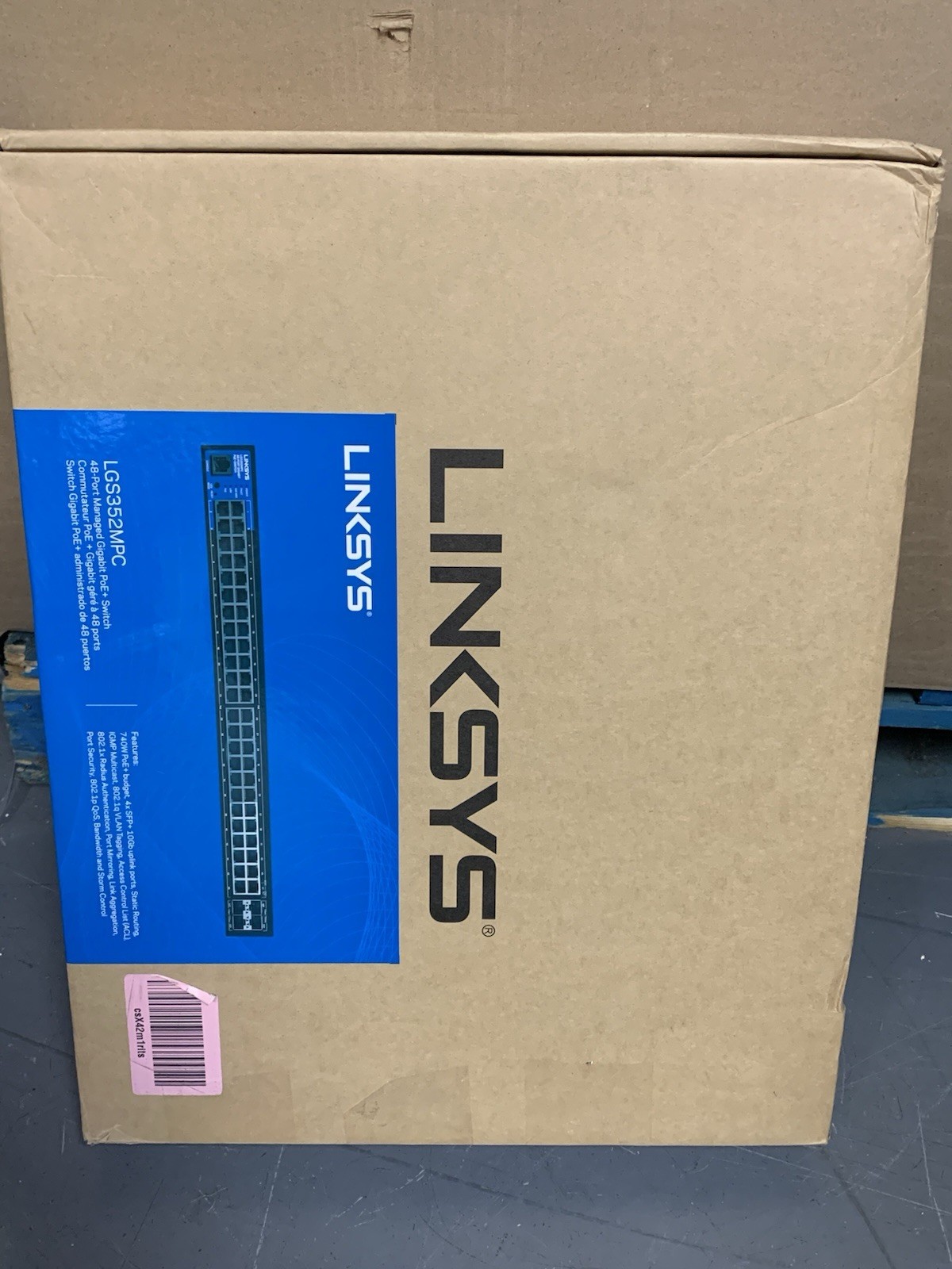 Linksys LGS352MPC 48 Port Gigabit Network Switch PoE+ 10G Uplink SFP