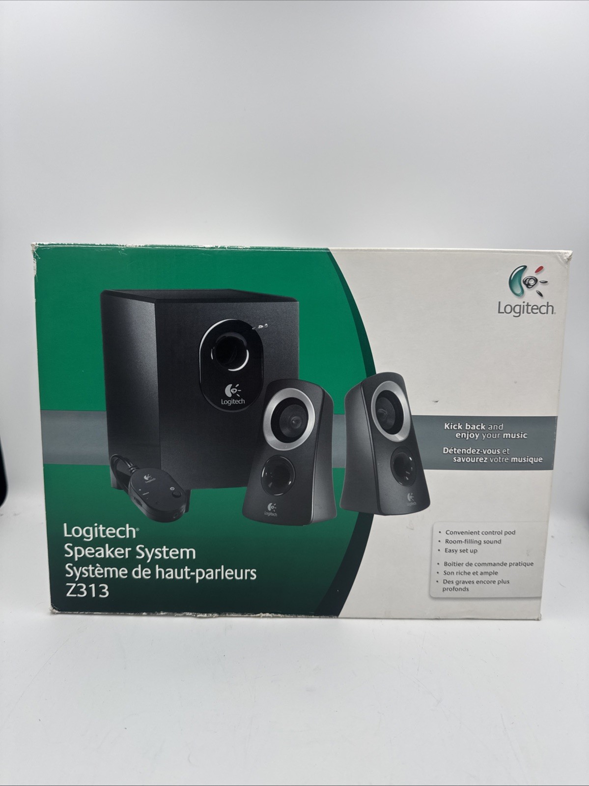 Logitech Z313 Speaker System Set Of 3 Tested And Working Computer Book Shelf