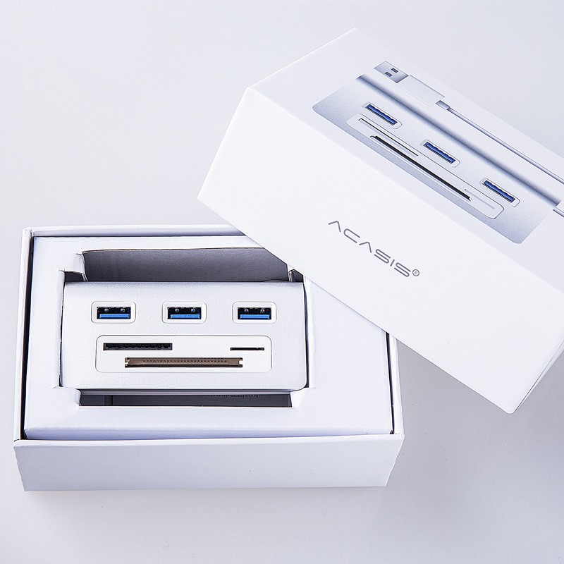 Acasis USB 3.0 Aluminum Hub Card Reader 3 Ports SD/TF/CF Slot for MacBook