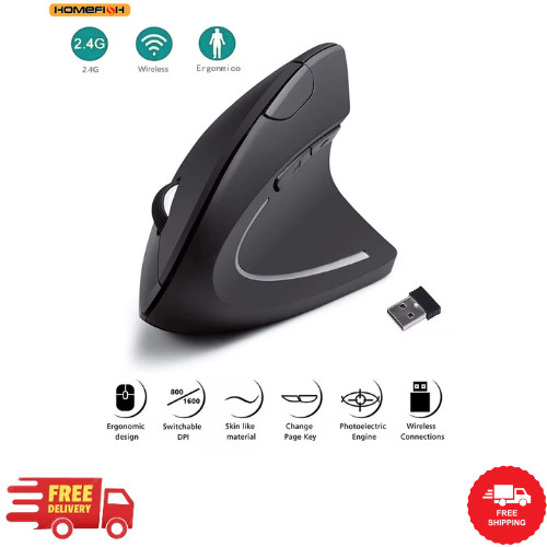 Vertical Mouse Ergonomic 2.4GHz Wireless Optical Mice 3 Adjustable DPI 800/1200/