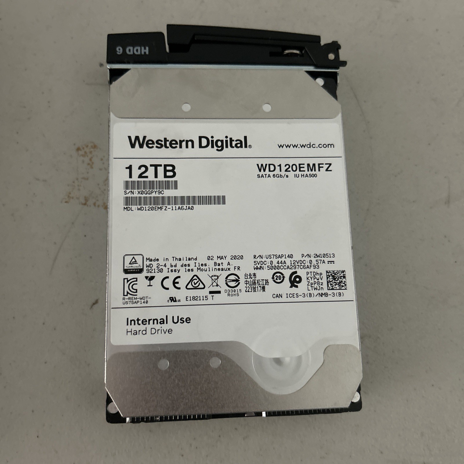 12TB Western Digital White Label Hard Drive WD120EMFZ NAS 256MB 5400RPM 3.5″