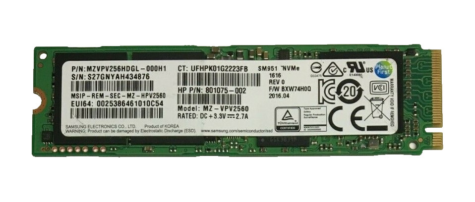 *LOT OF 5* 256GB M.2 PCIE NVME 2280 SSD Solid State Drive Major Brand