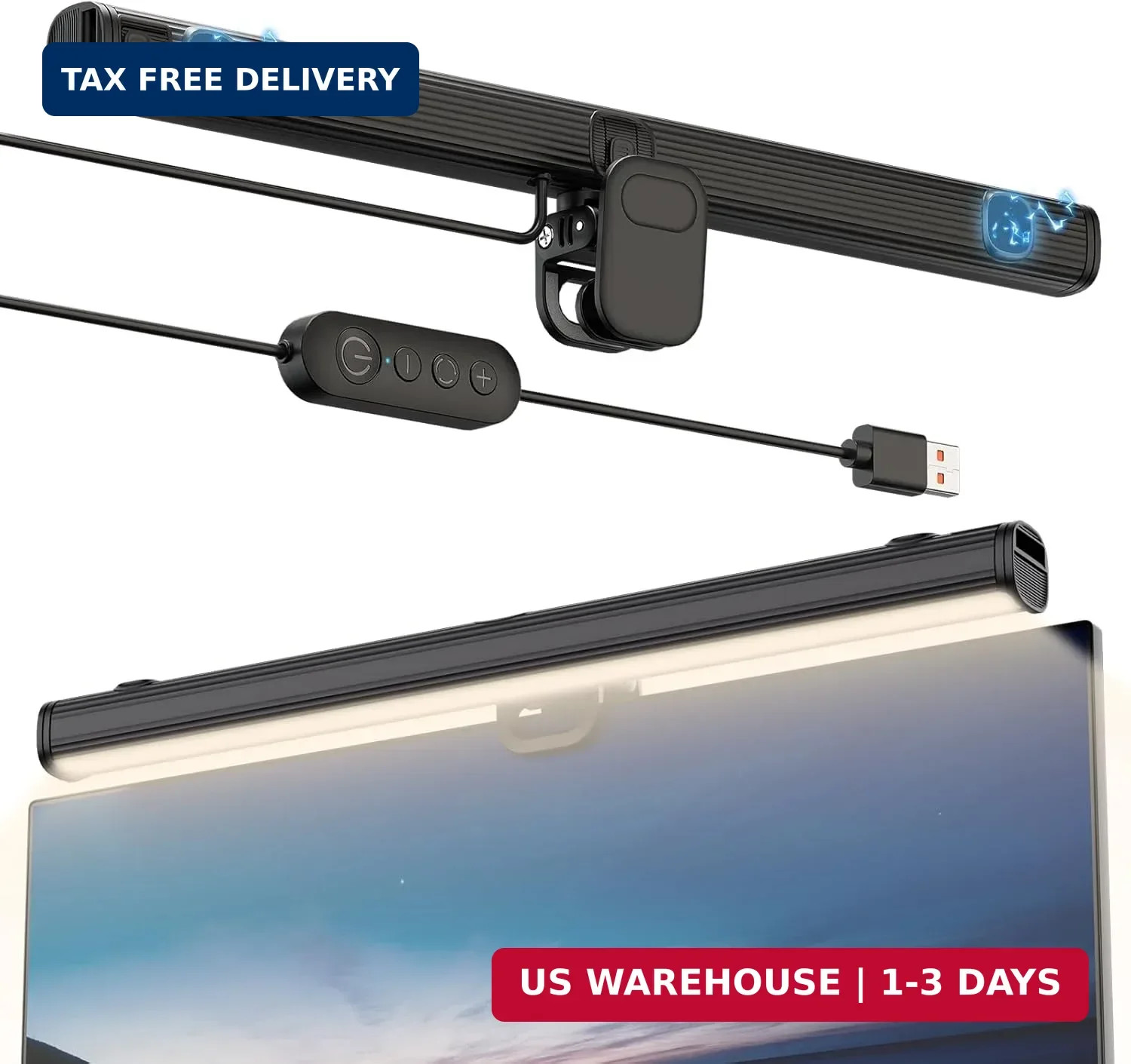 Monitor Light, BY-03 Screen Light Bar No Glare Memory Mode Eye Car