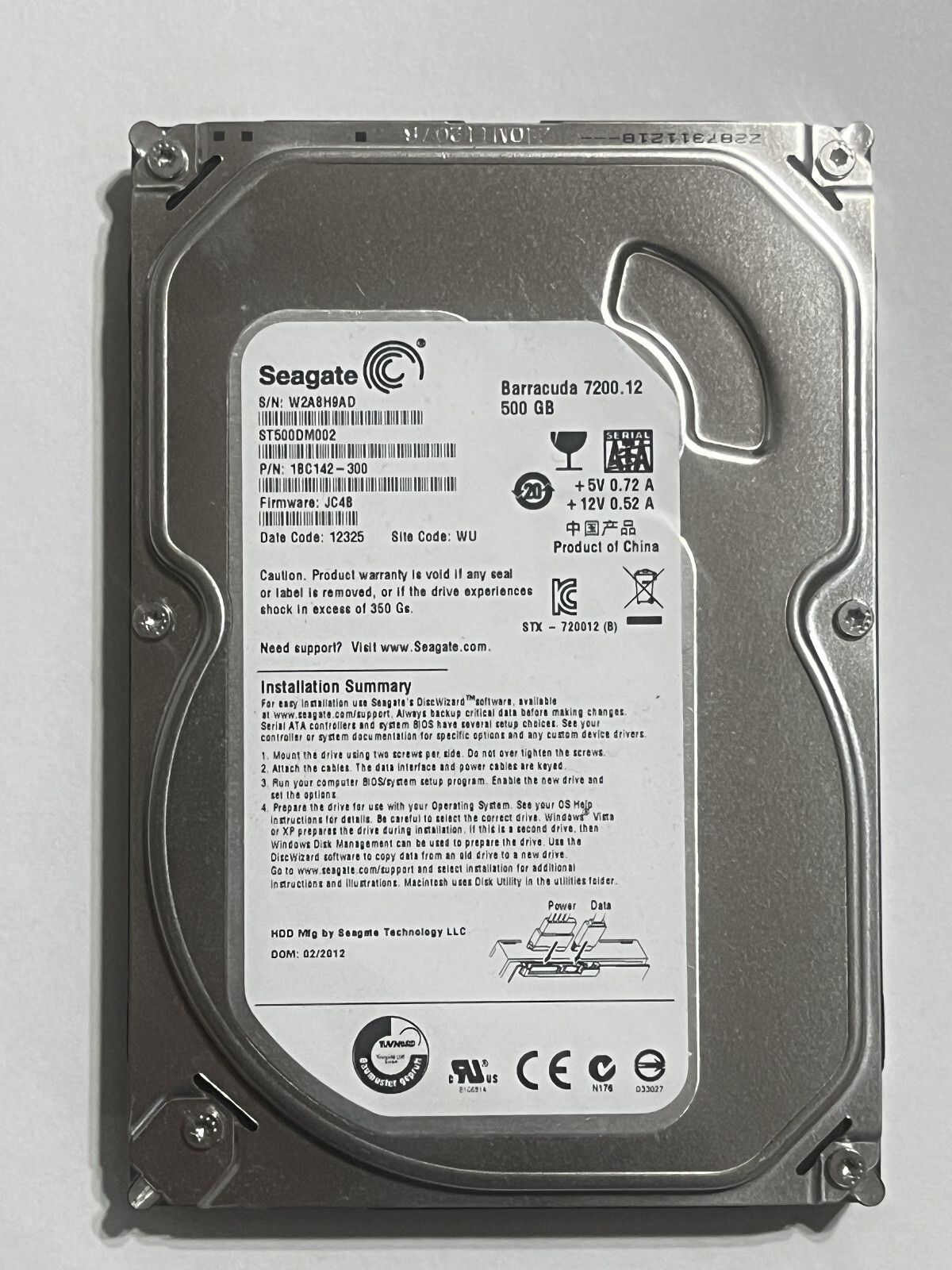 Seagate Barracuda 500 GB ST500DM002 1BC142-300 SATA III 3.5″ 7200RPM