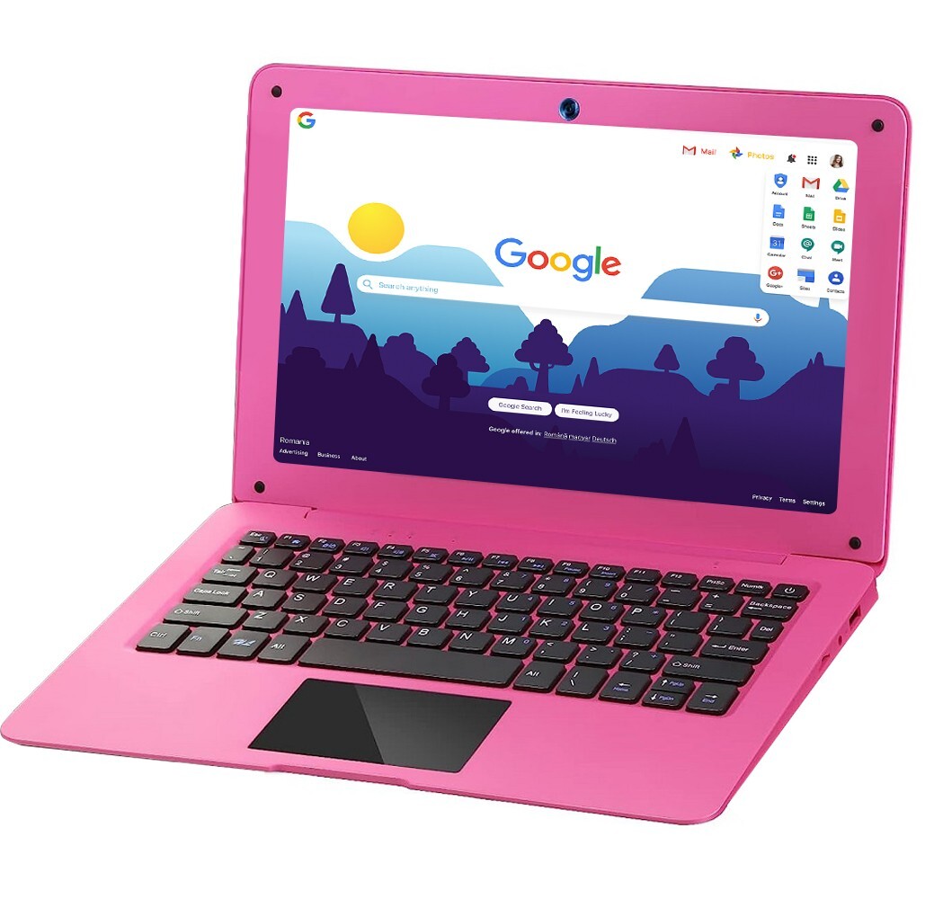 Laptop 10.1” Quad Core Android 12.0 Lightweight Mini Netbook PC computer pink