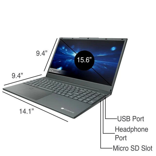 Gateway Ultra Slim 15.6″ FHD Laptop, AMD Ryzen 7, 8GB, 512GB, Windows 11
